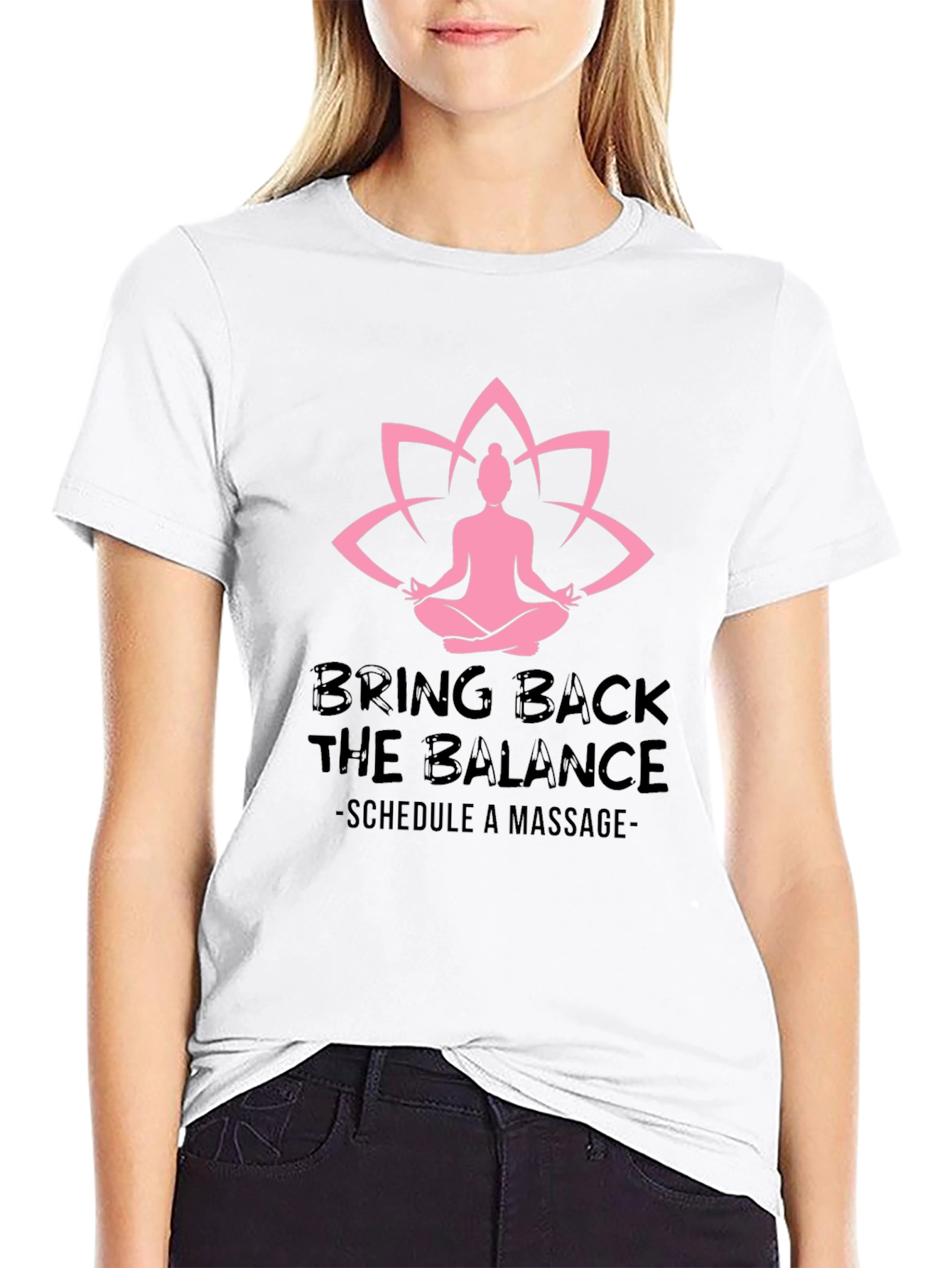 Balance Massage Black Graphic Tee