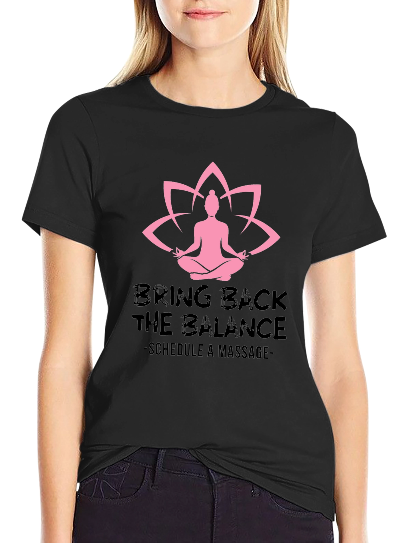 Balance Massage Black Graphic Tee