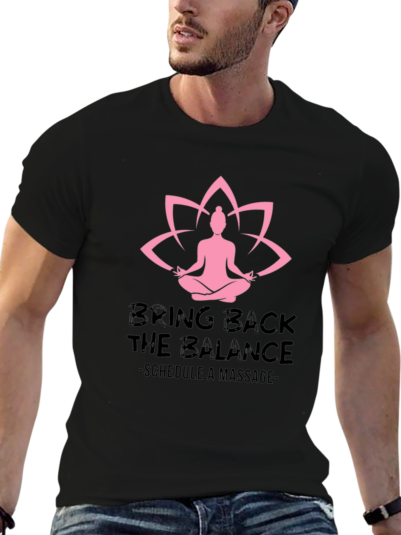 Balance Massage Black Graphic Tee
