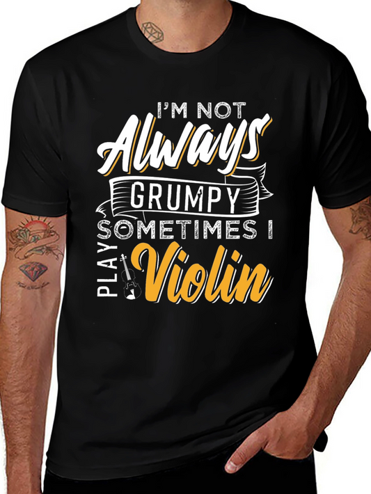 Grumpy Violinist Graphic Tee - Play Your Tune!