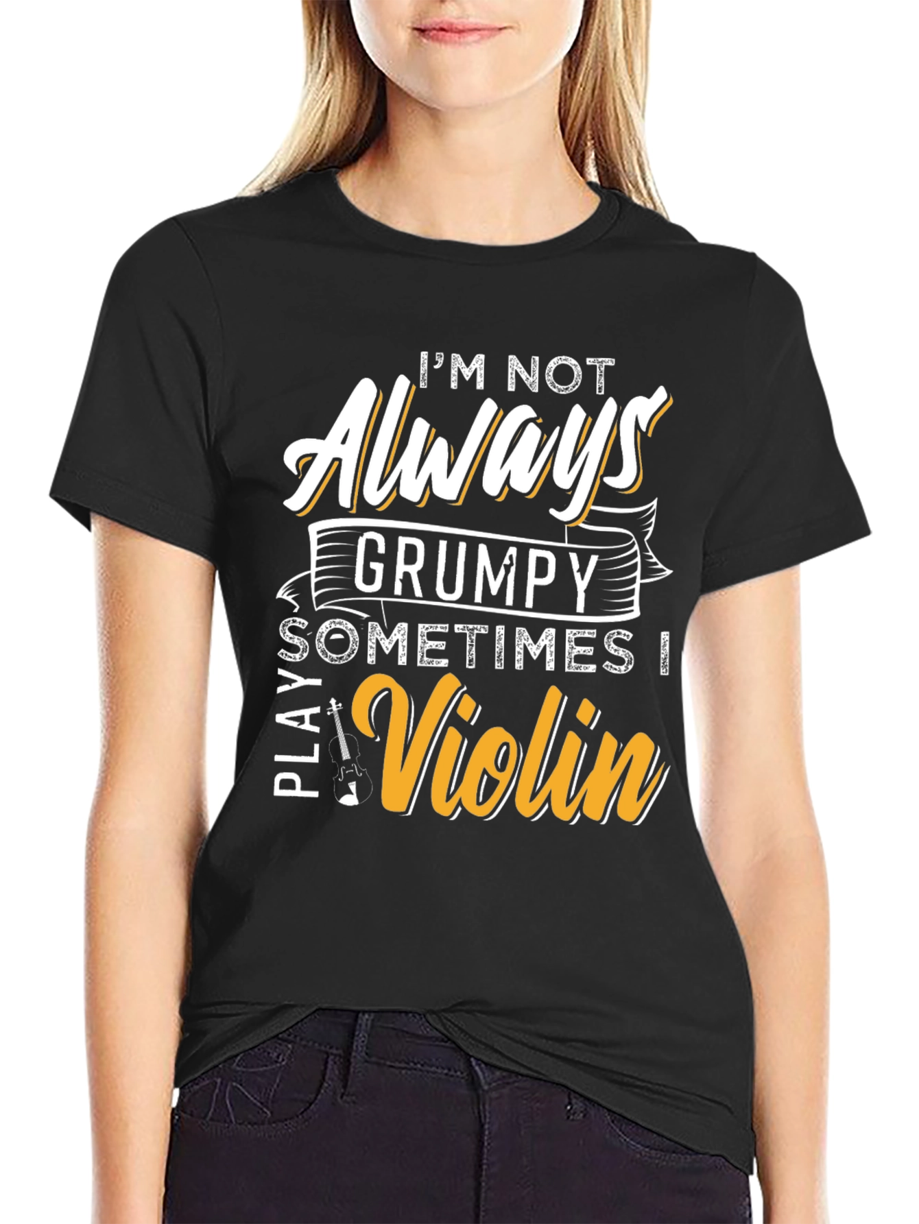 Grumpy Violinist Graphic Tee - Play Your Tune!