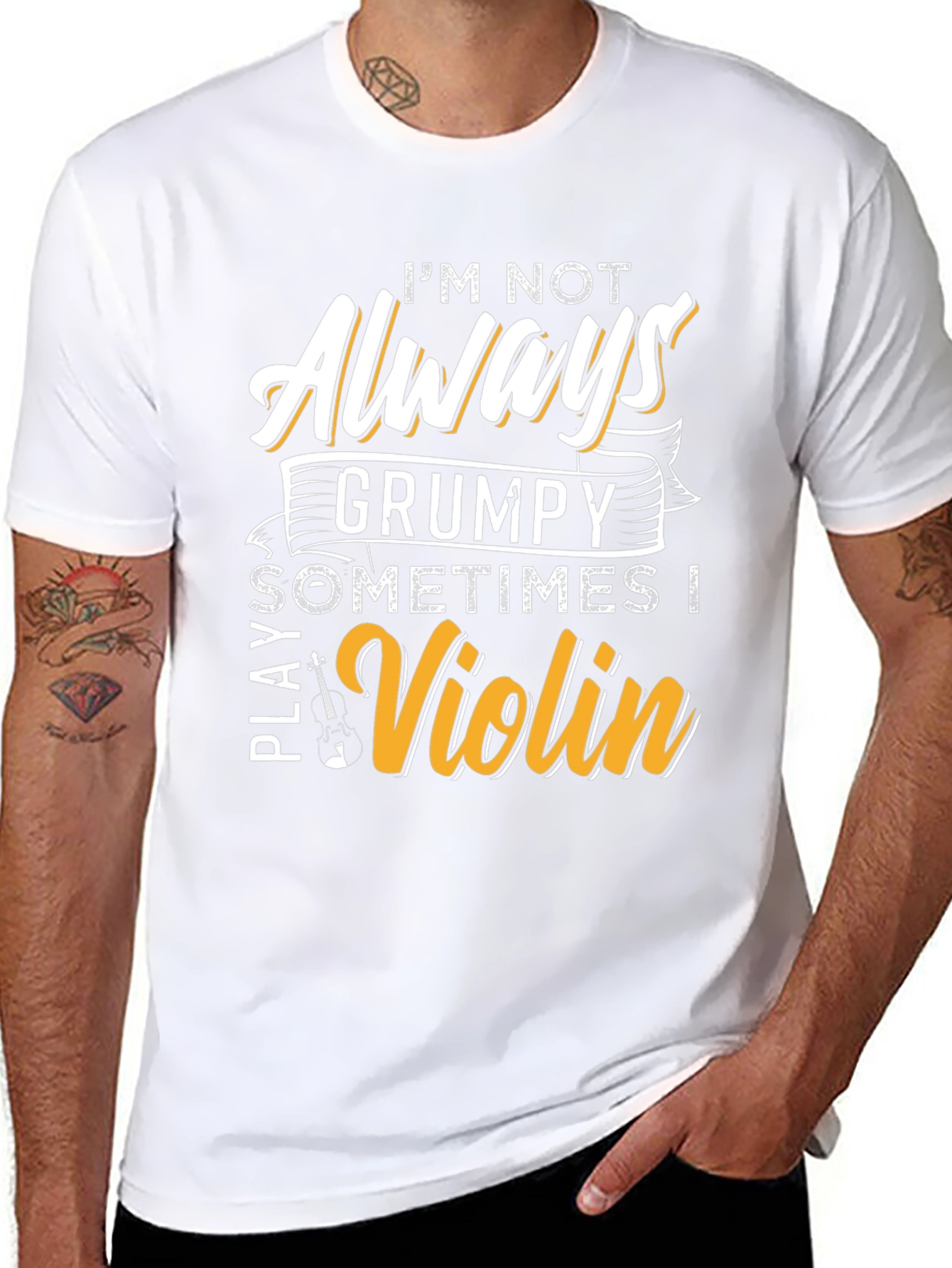 Grumpy Violinist Graphic Tee - Play Your Tune!