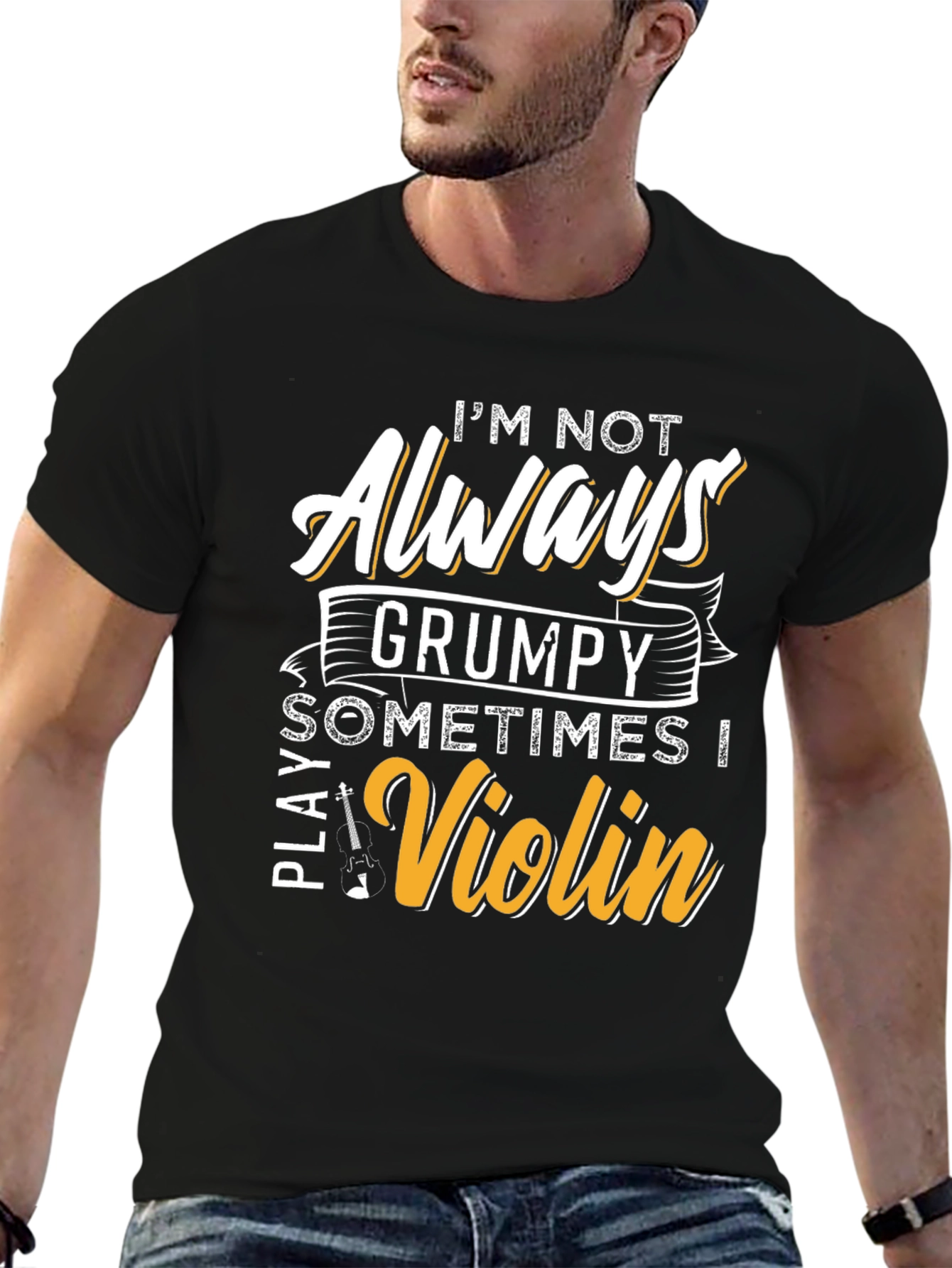 Grumpy Violinist Graphic Tee - Play Your Tune!