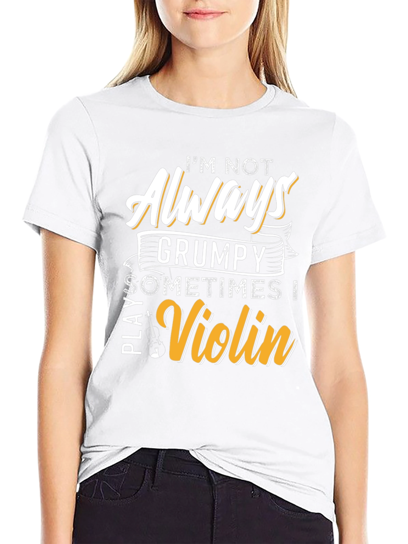Grumpy Violinist Graphic Tee - Play Your Tune!