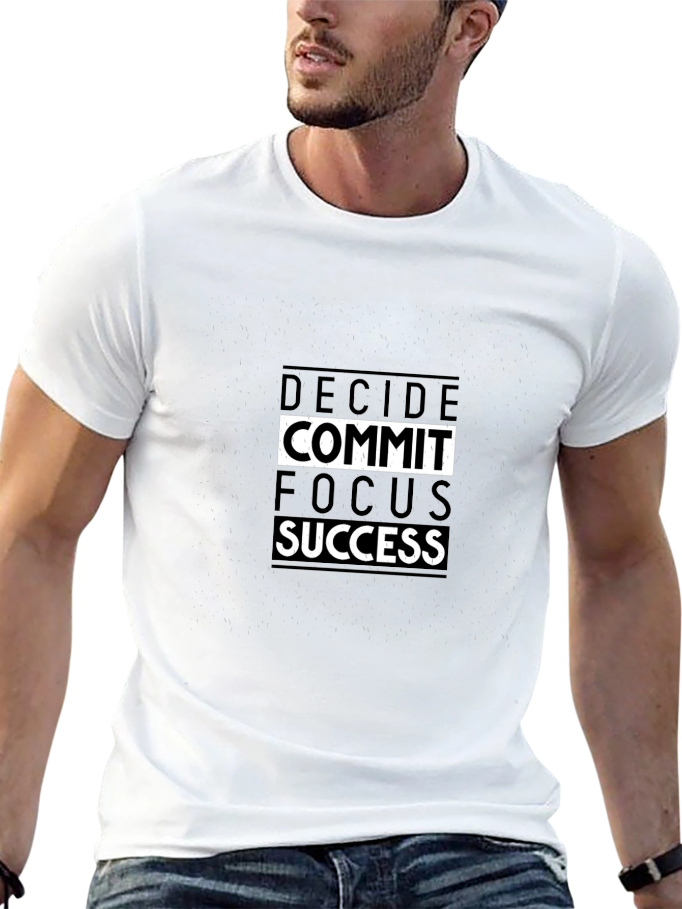 Motivational T-Shirt - Decide Commit Focus Succeed