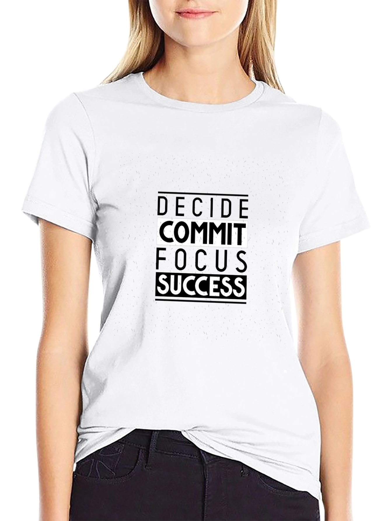 Motivational T-Shirt - Decide Commit Focus Succeed