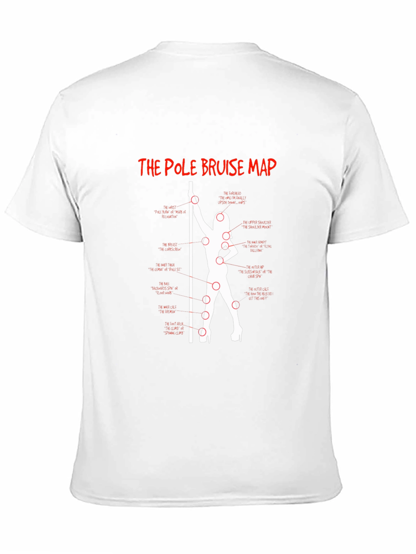 Pole Bruise Map Graphic T-Shirt - Adult Humor