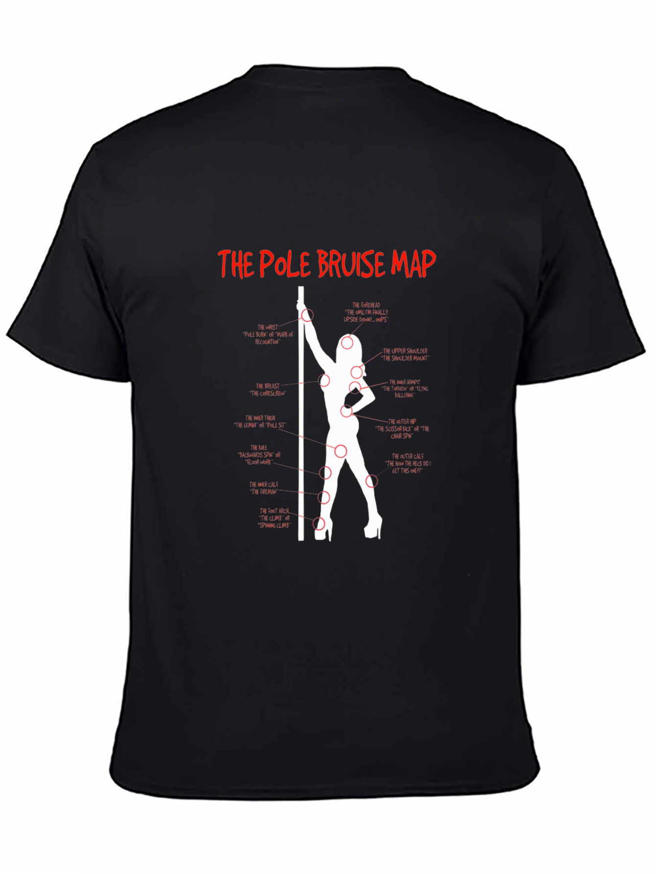 Pole Bruise Map Graphic T-Shirt - Adult Humor
