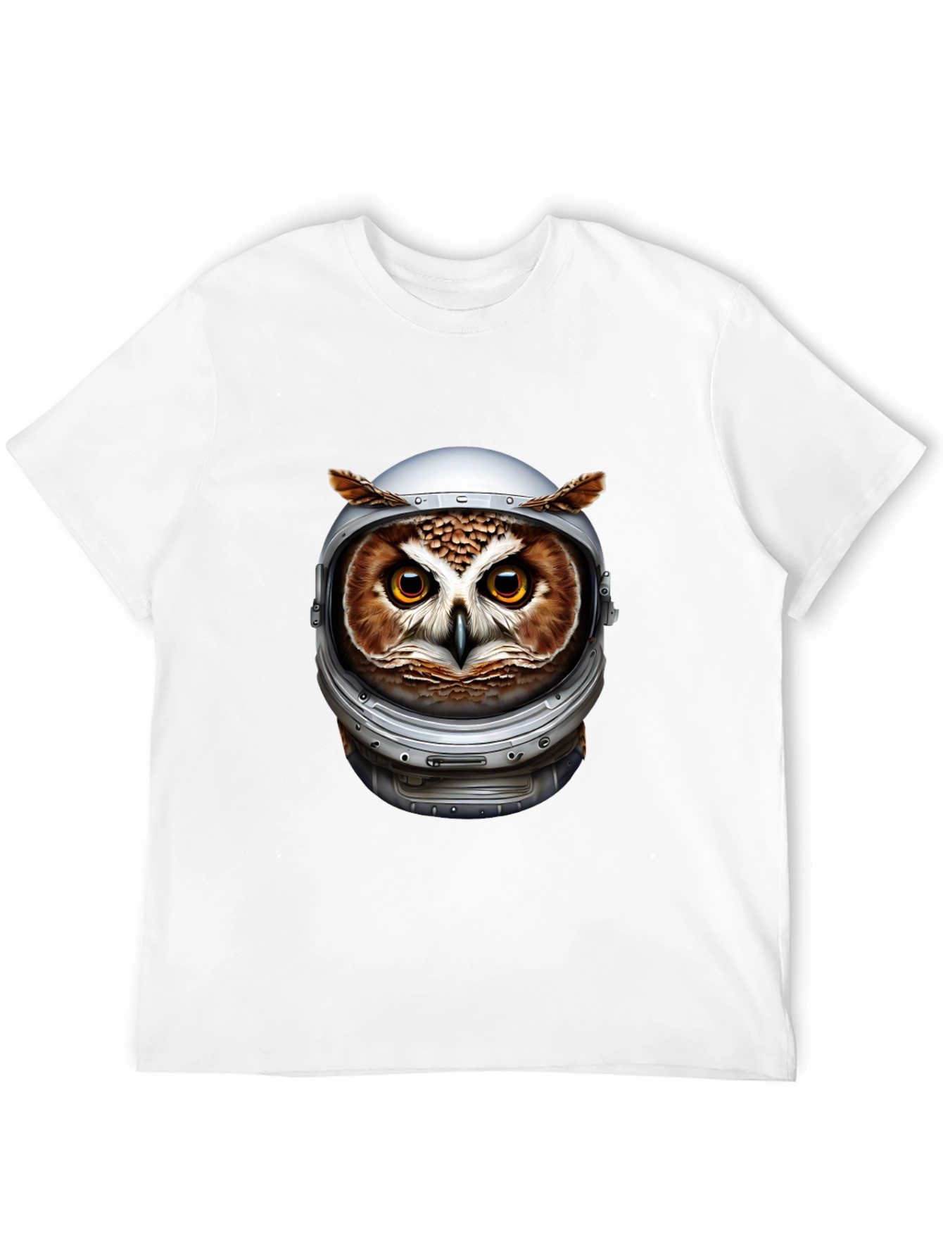 Owl Astronaut Graphic Black T-Shirt
