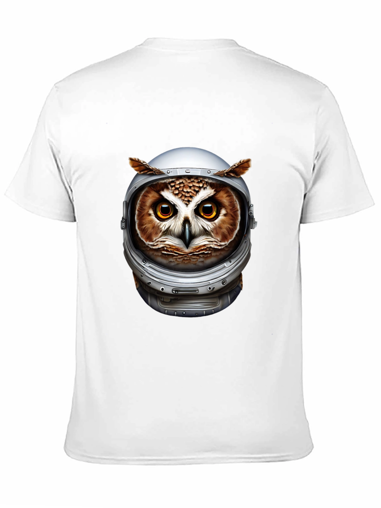 Owl Astronaut Graphic Black T-Shirt