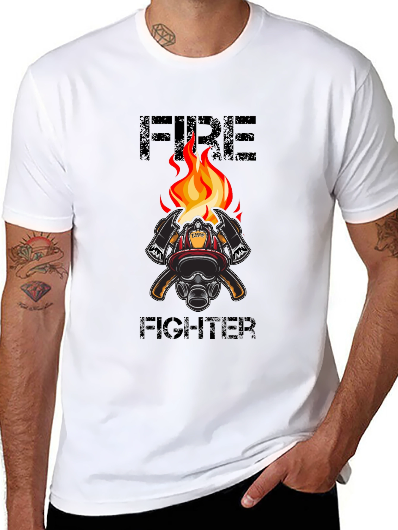 Firefighter Graphic T-Shirt - Black