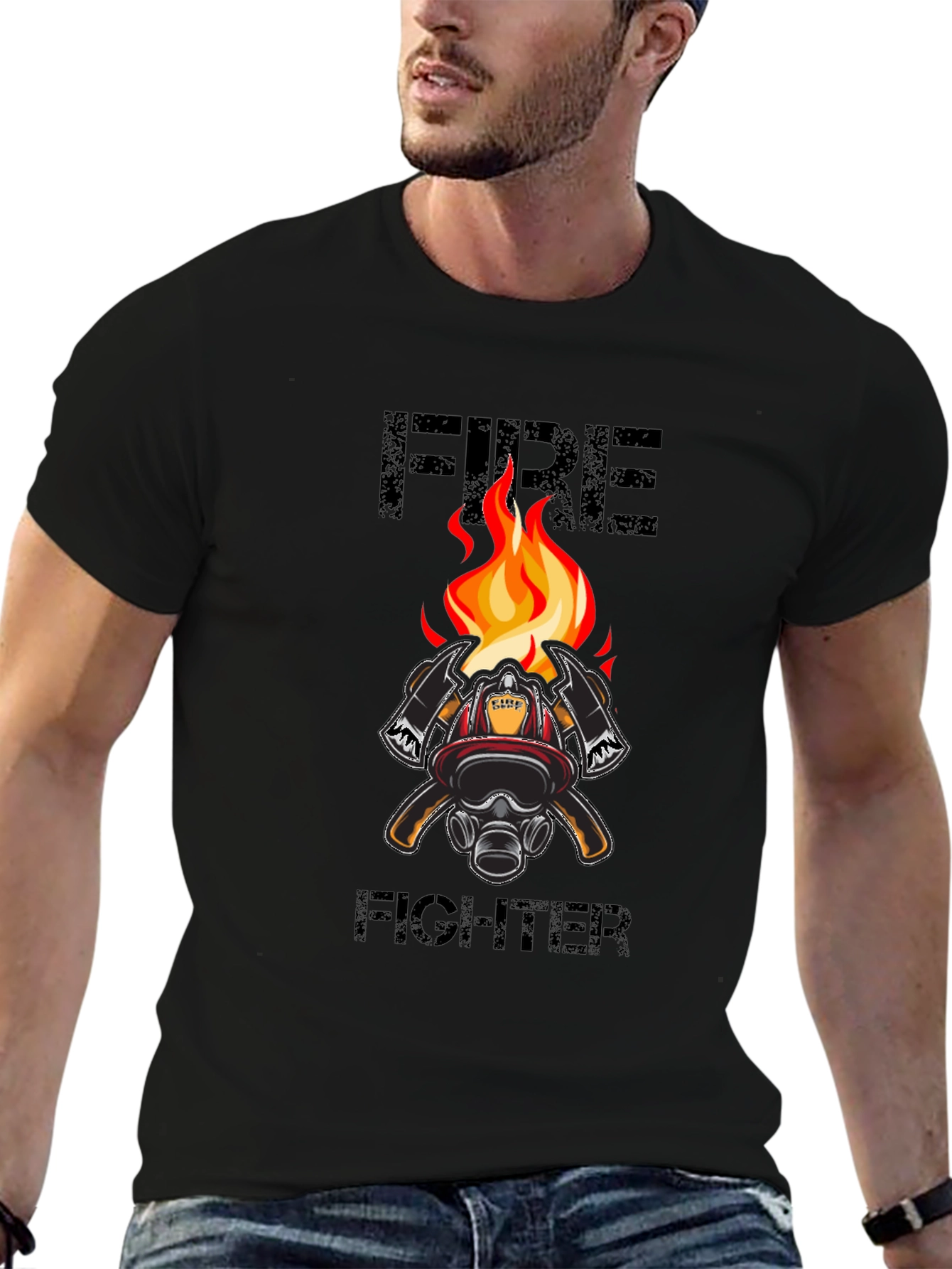 Firefighter Graphic T-Shirt - Black