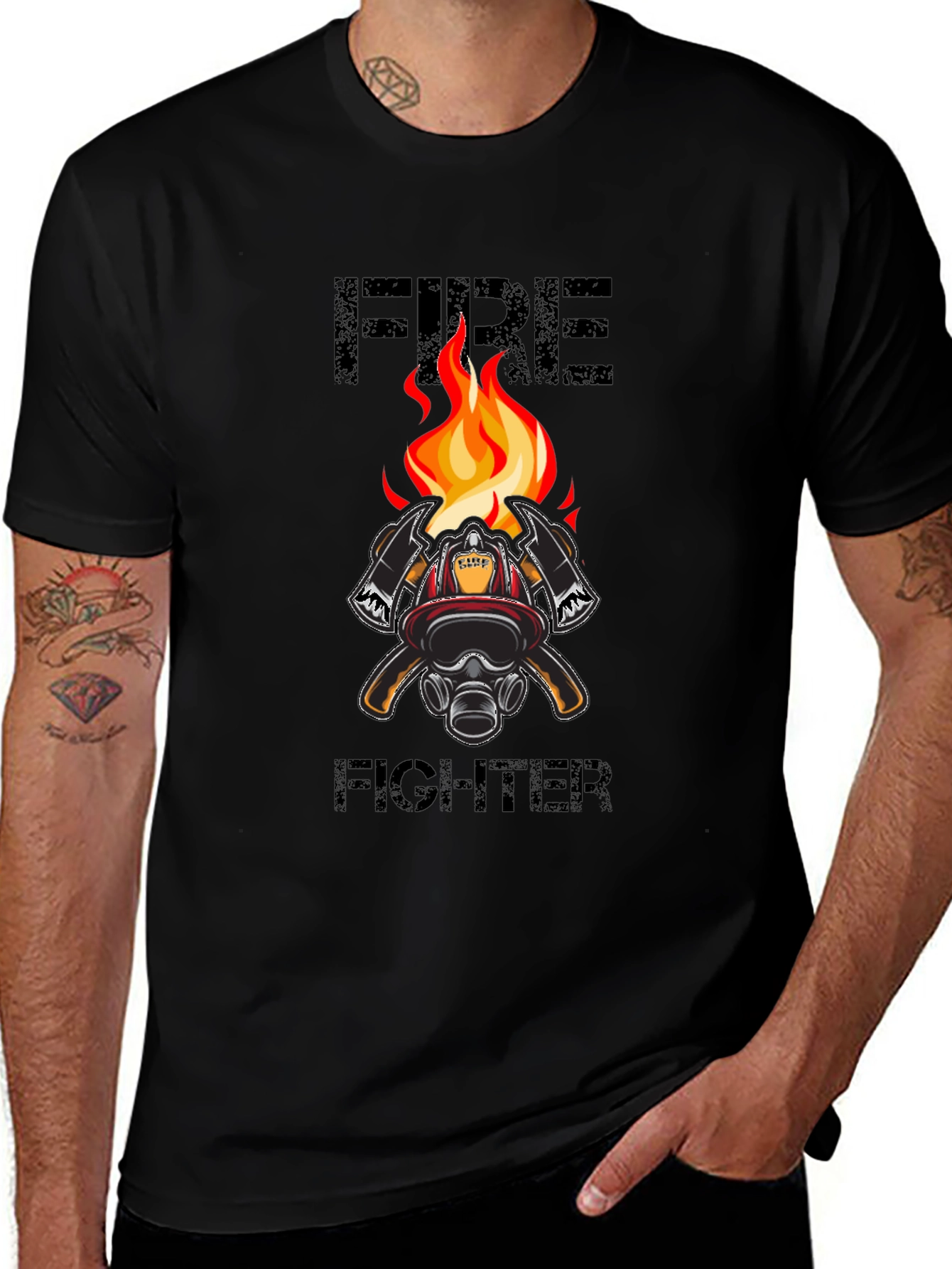 Firefighter Graphic T-Shirt - Black