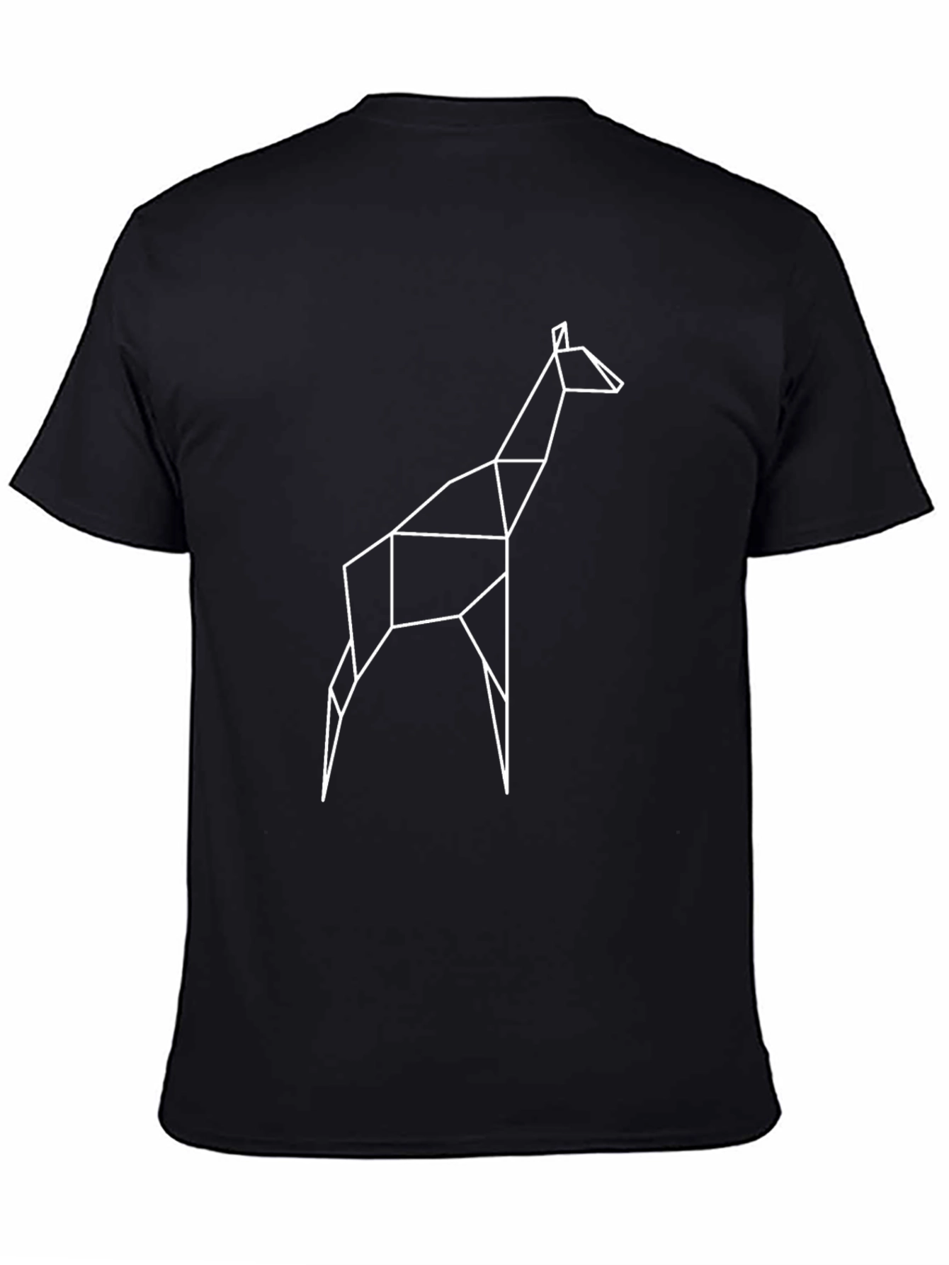Geometric Giraffe Tee - Modern Black Graphic T-Shirt