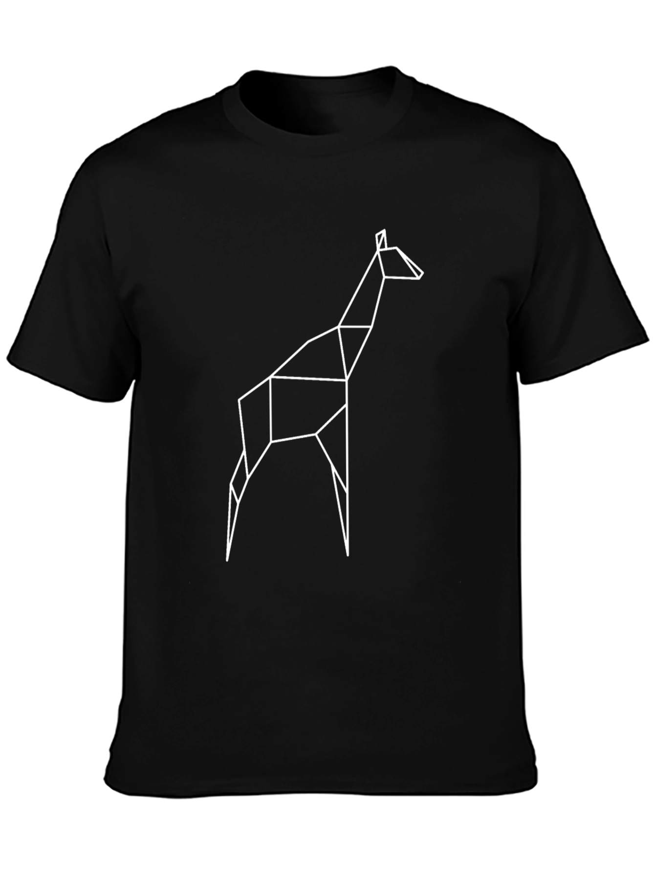 Geometric Giraffe Tee - Modern Black Graphic T-Shirt