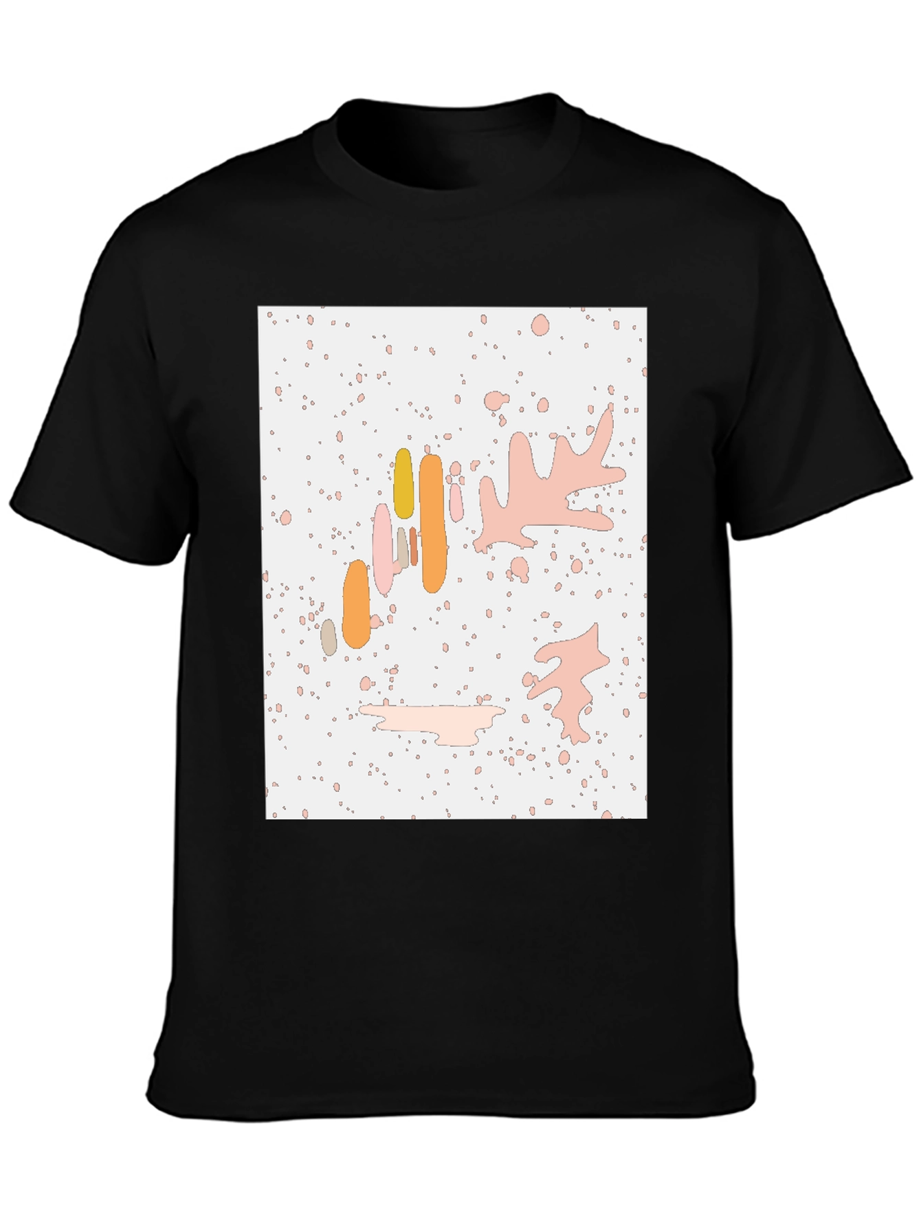 Abstract Art Print Black Crew Neck T-Shirt