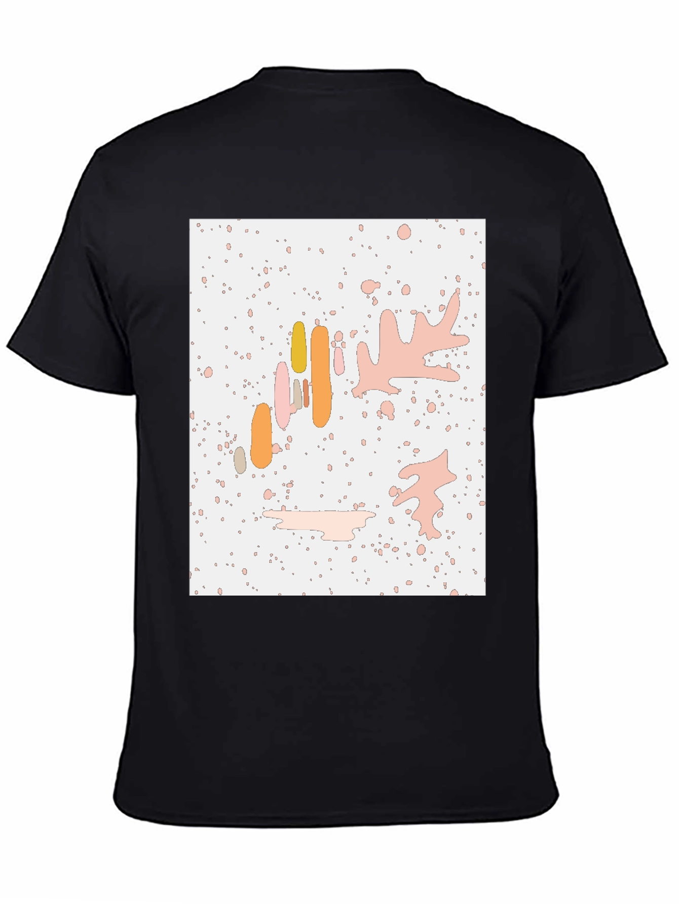 Abstract Art Print Black Crew Neck T-Shirt