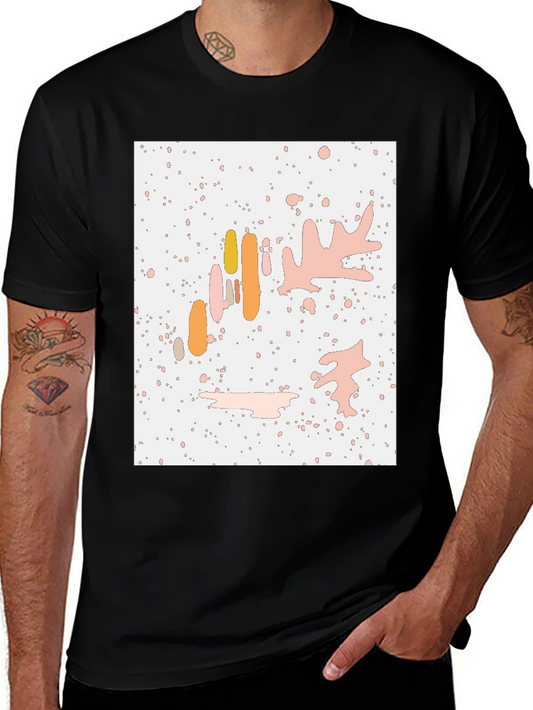 Abstract Art Print Black Crew Neck T-Shirt