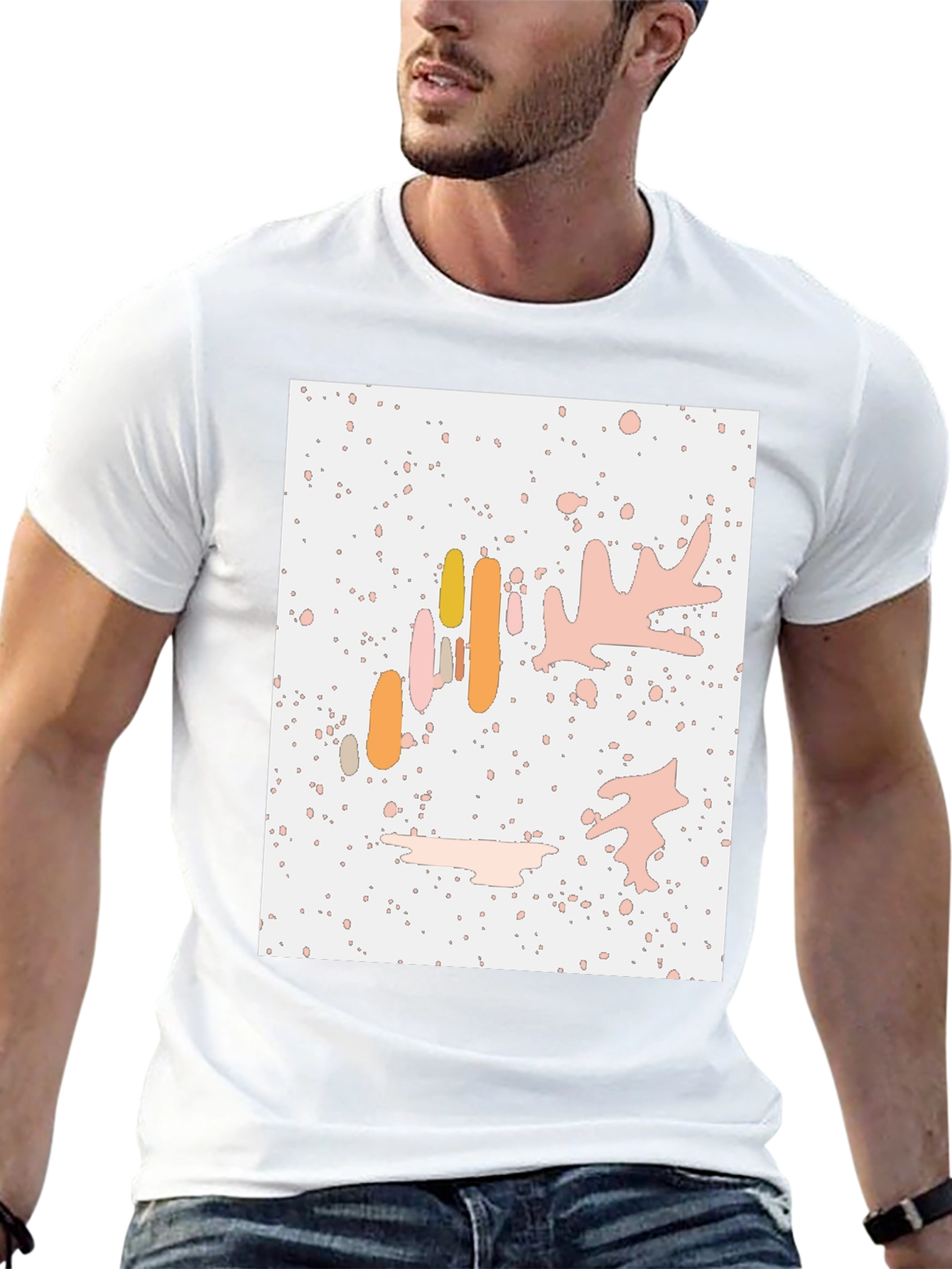 Abstract Art Print Black Crew Neck T-Shirt