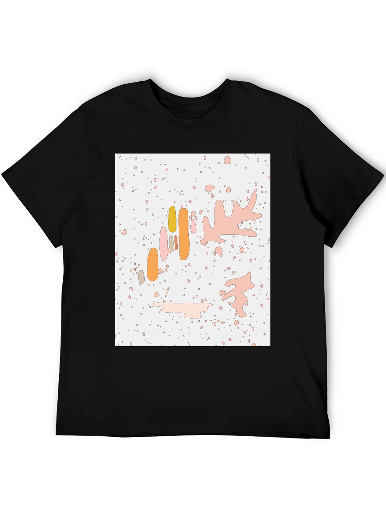 Abstract Art Print Black Crew Neck T-Shirt