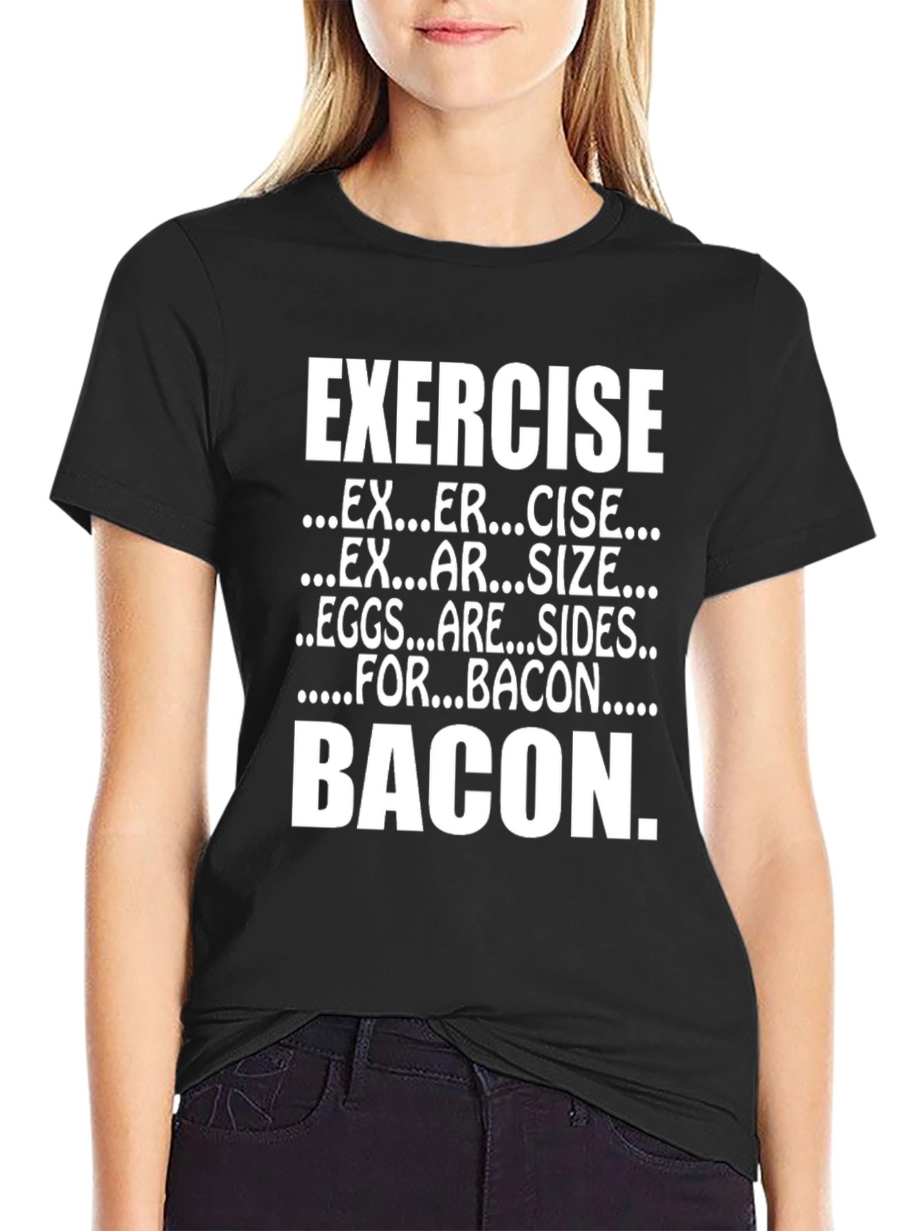 Exercise for Bacon T-Shirt Funny Foodie Tee