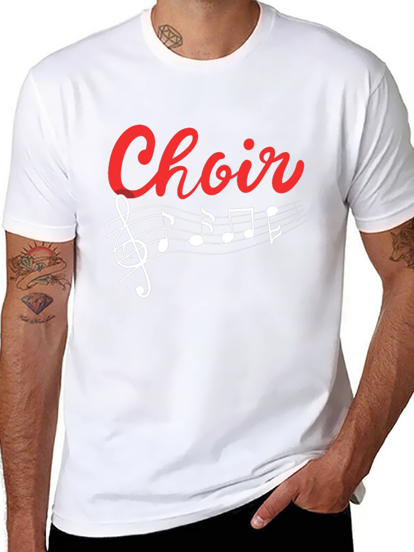 Choir T-Shirt - Music Notes Treble Clef Graphic Tee