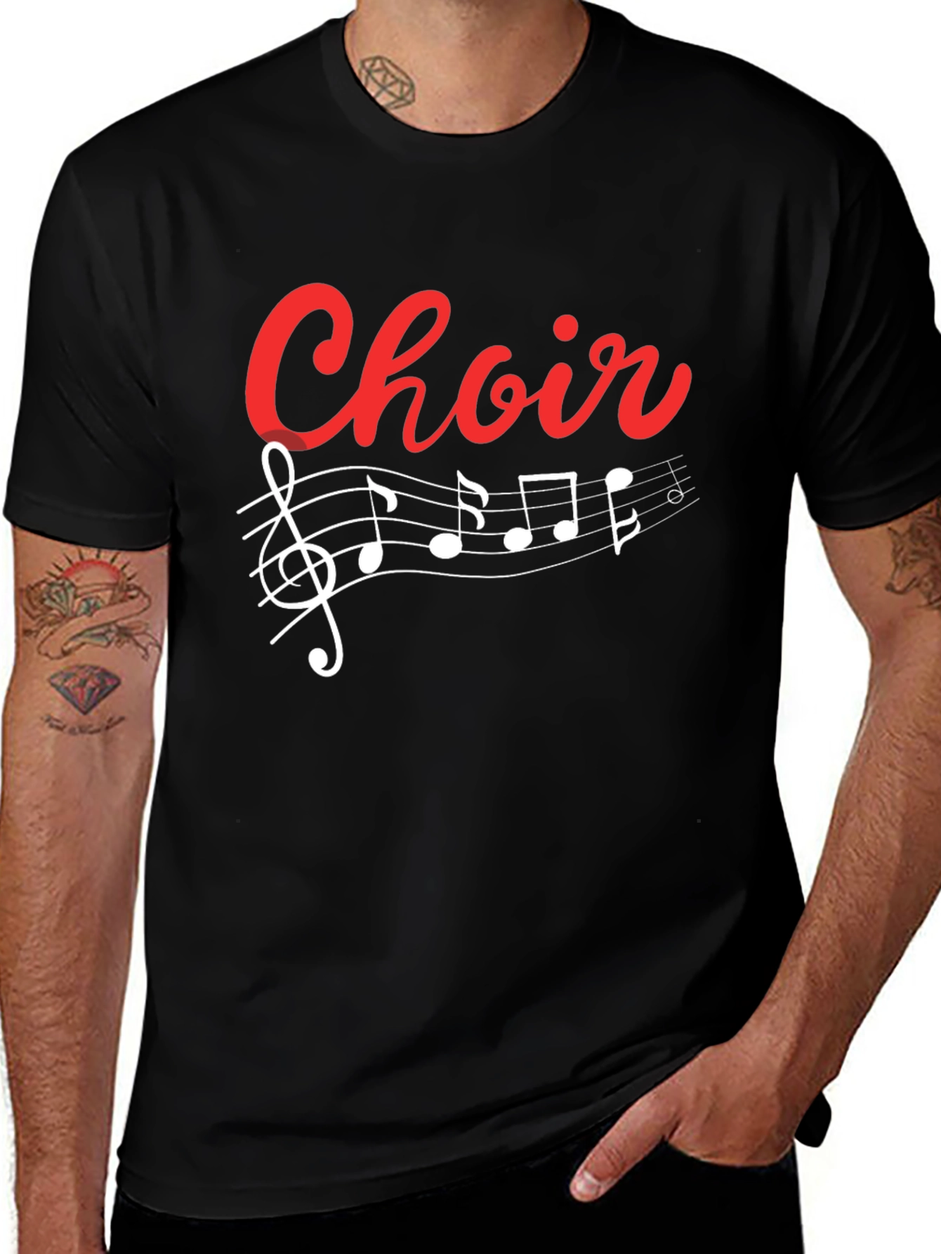 Choir T-Shirt - Music Notes Treble Clef Graphic Tee