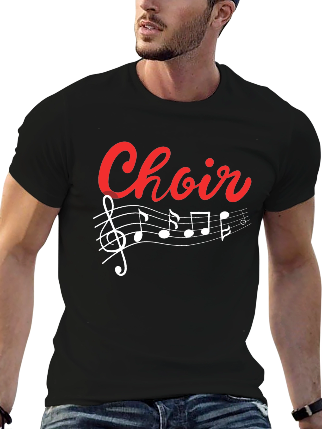 Choir T-Shirt - Music Notes Treble Clef Graphic Tee