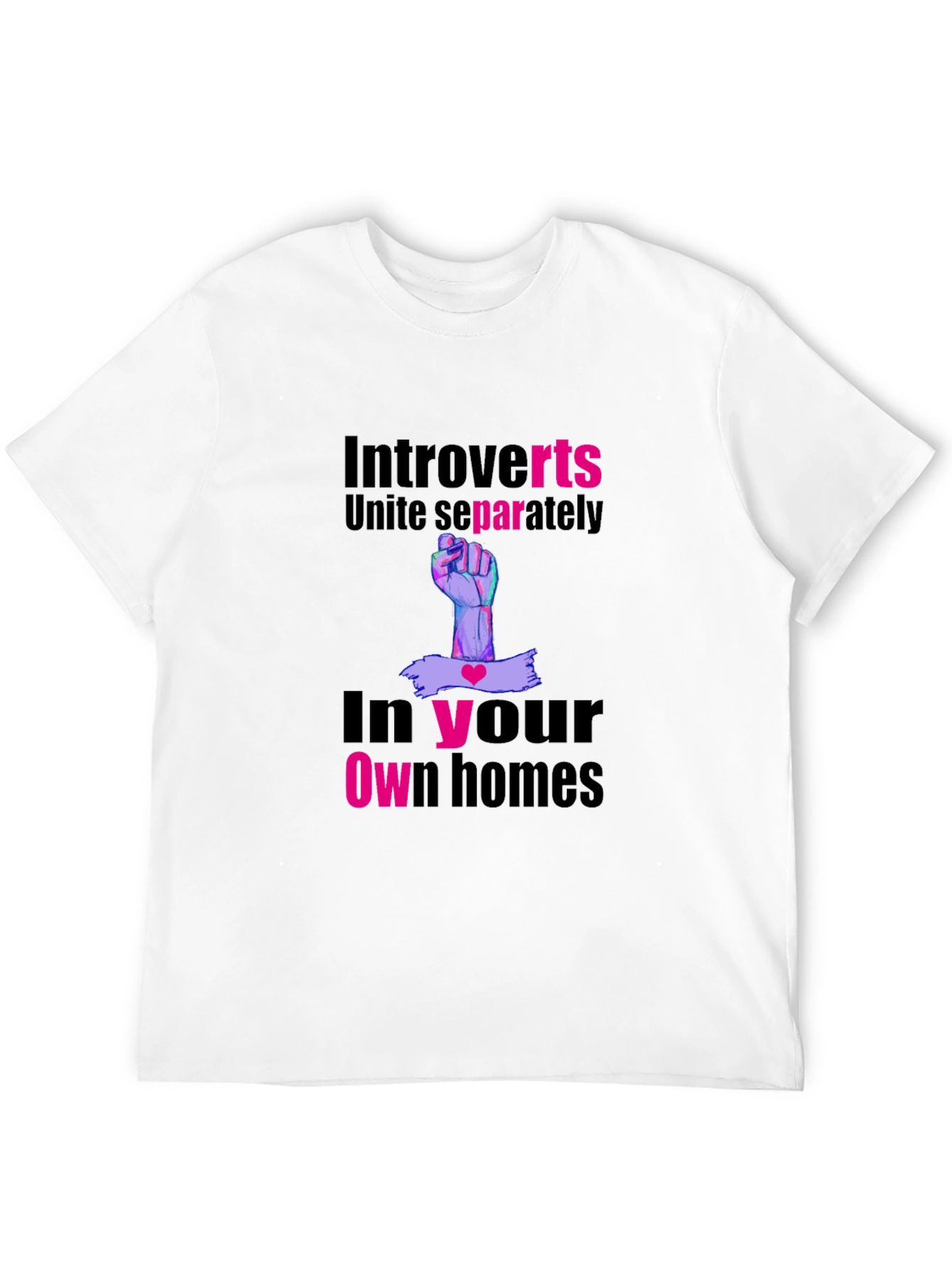 Introvert Unite Separately Black T-Shirt