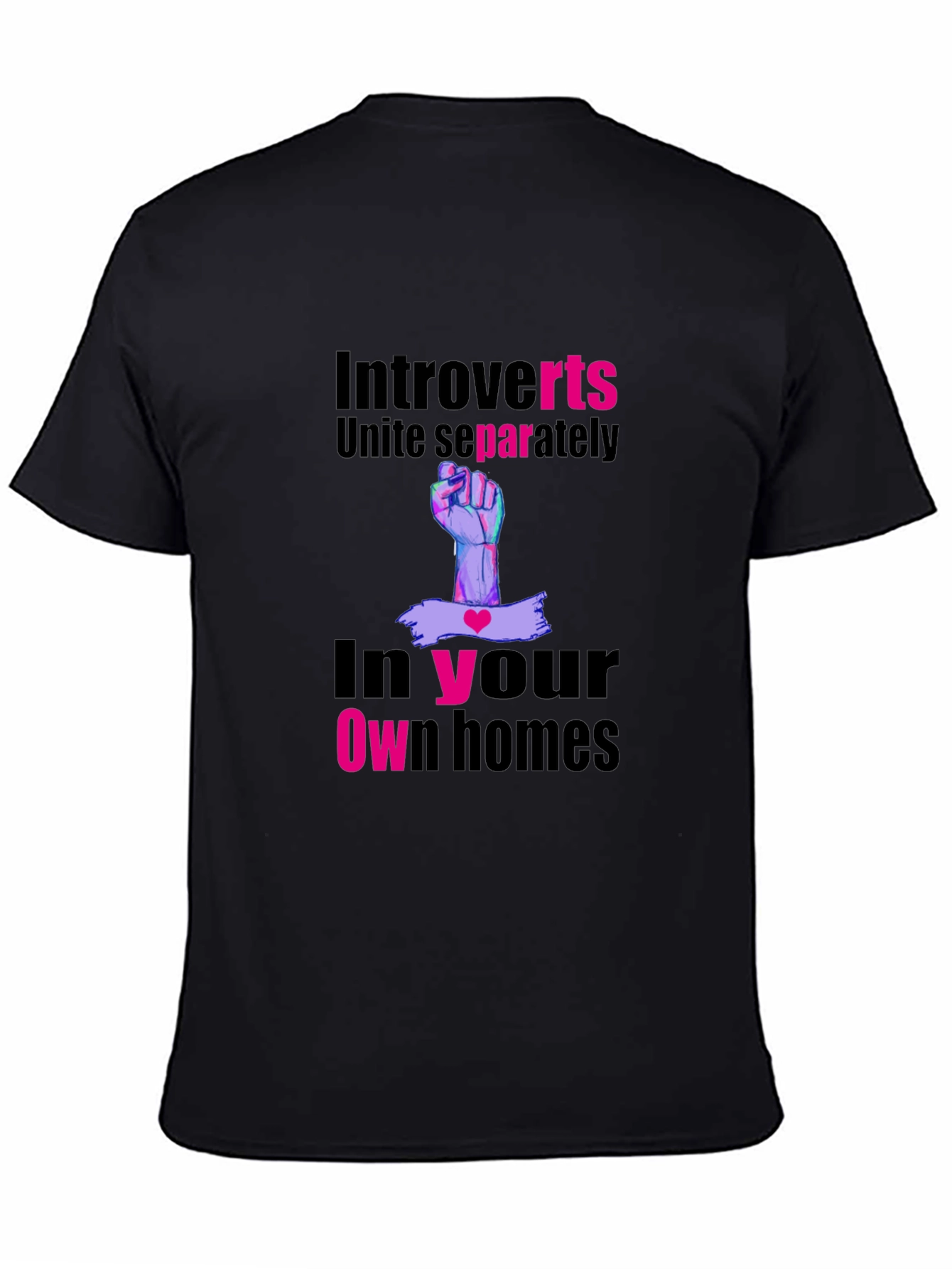 Introvert Unite Separately Black T-Shirt