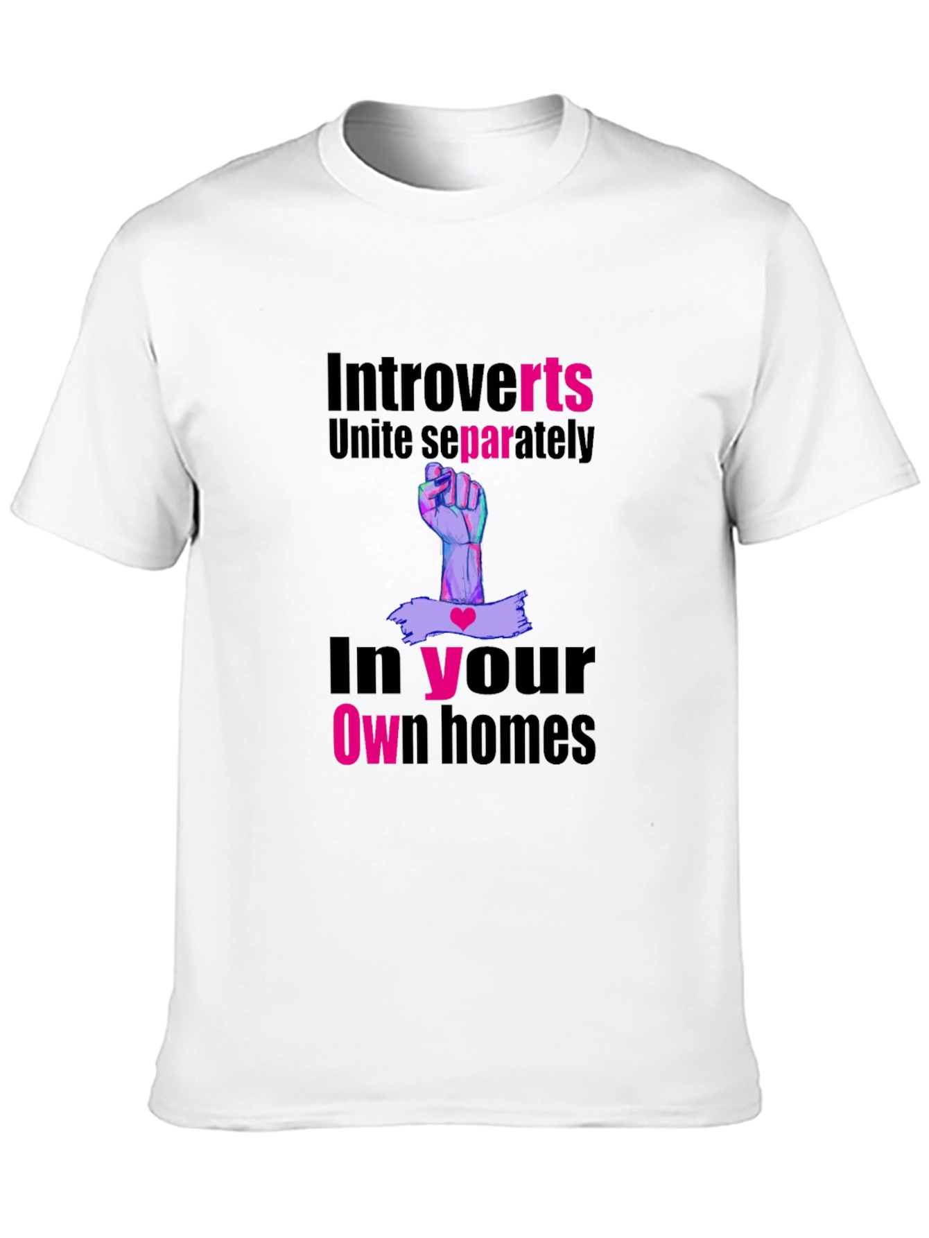 Introvert Unite Separately Black T-Shirt