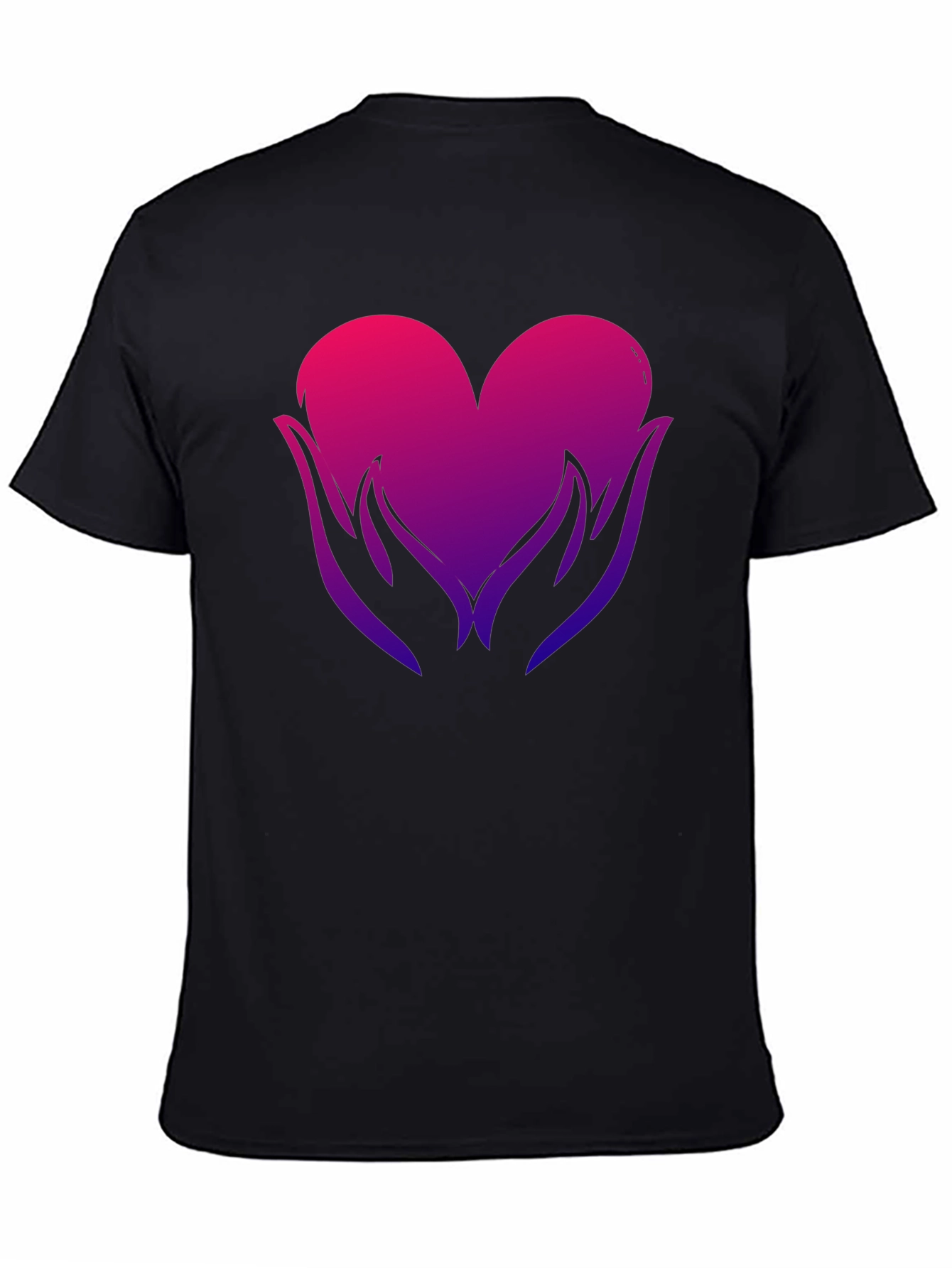 Heart Hands Graphic Tee - Soft Black Cotton Blend