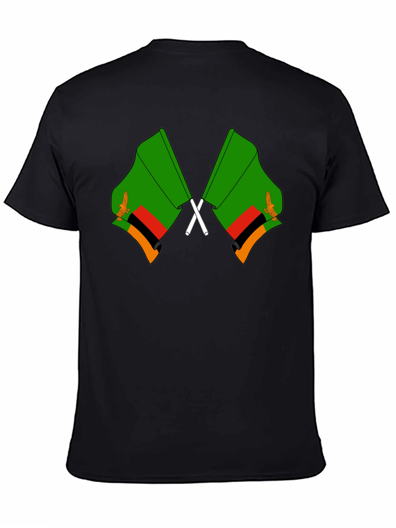 Zambia Flag T-Shirt - Black