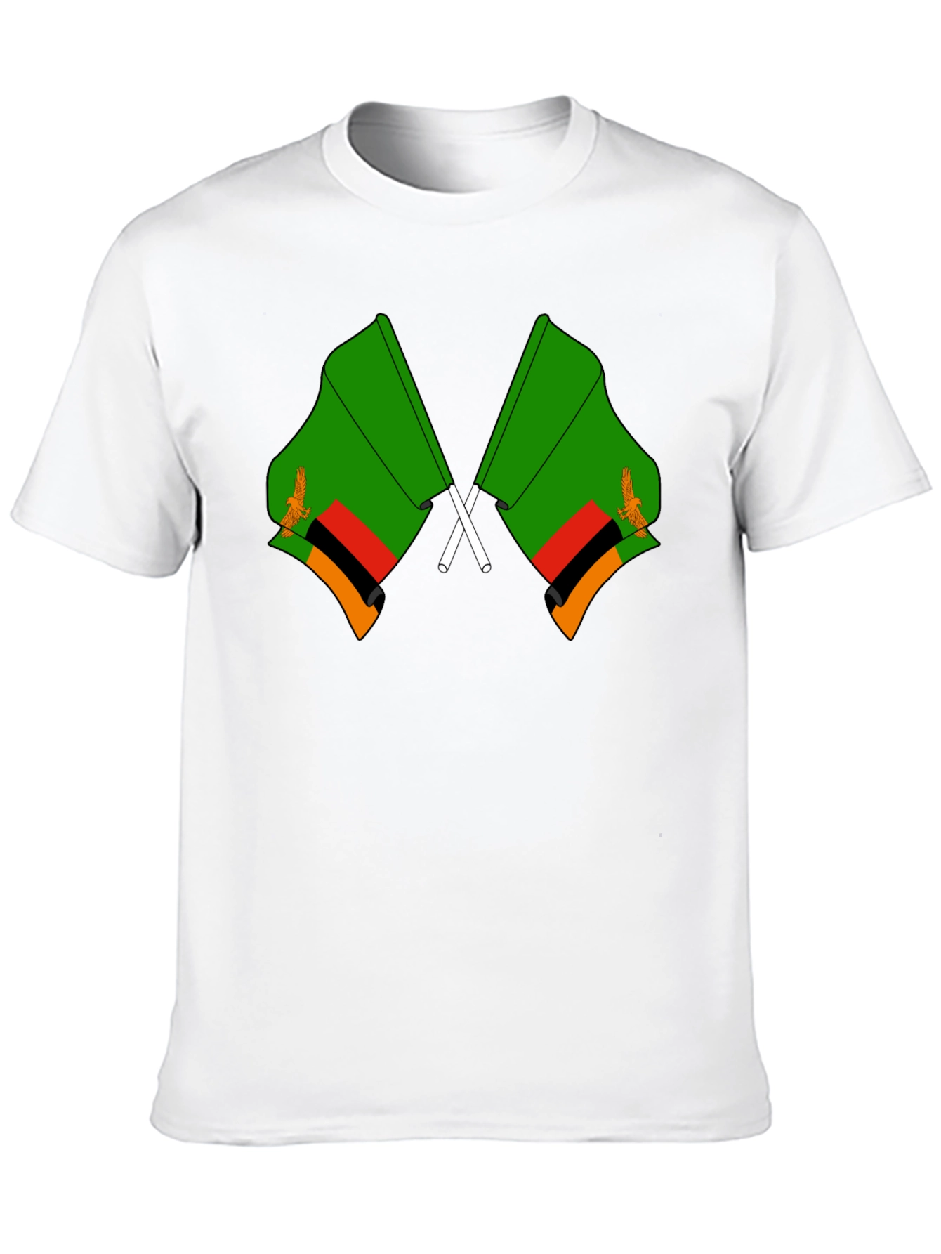 Zambia Flag T-Shirt - Black