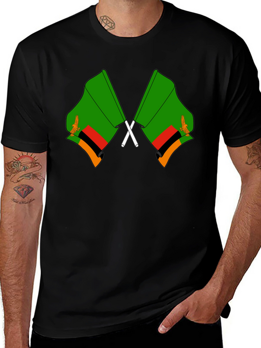 Zambia Flag T-Shirt - Black