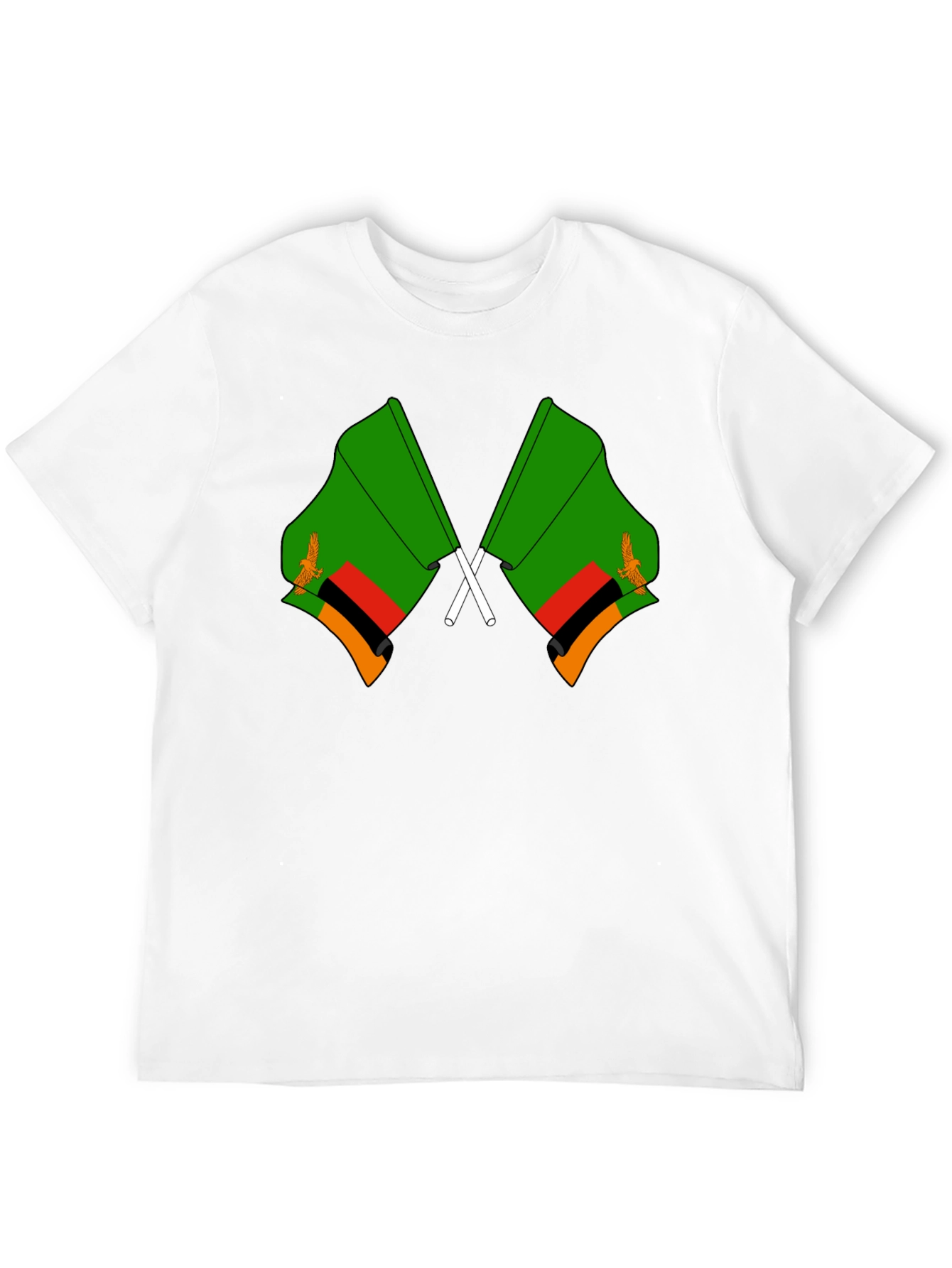 Zambia Flag T-Shirt - Black