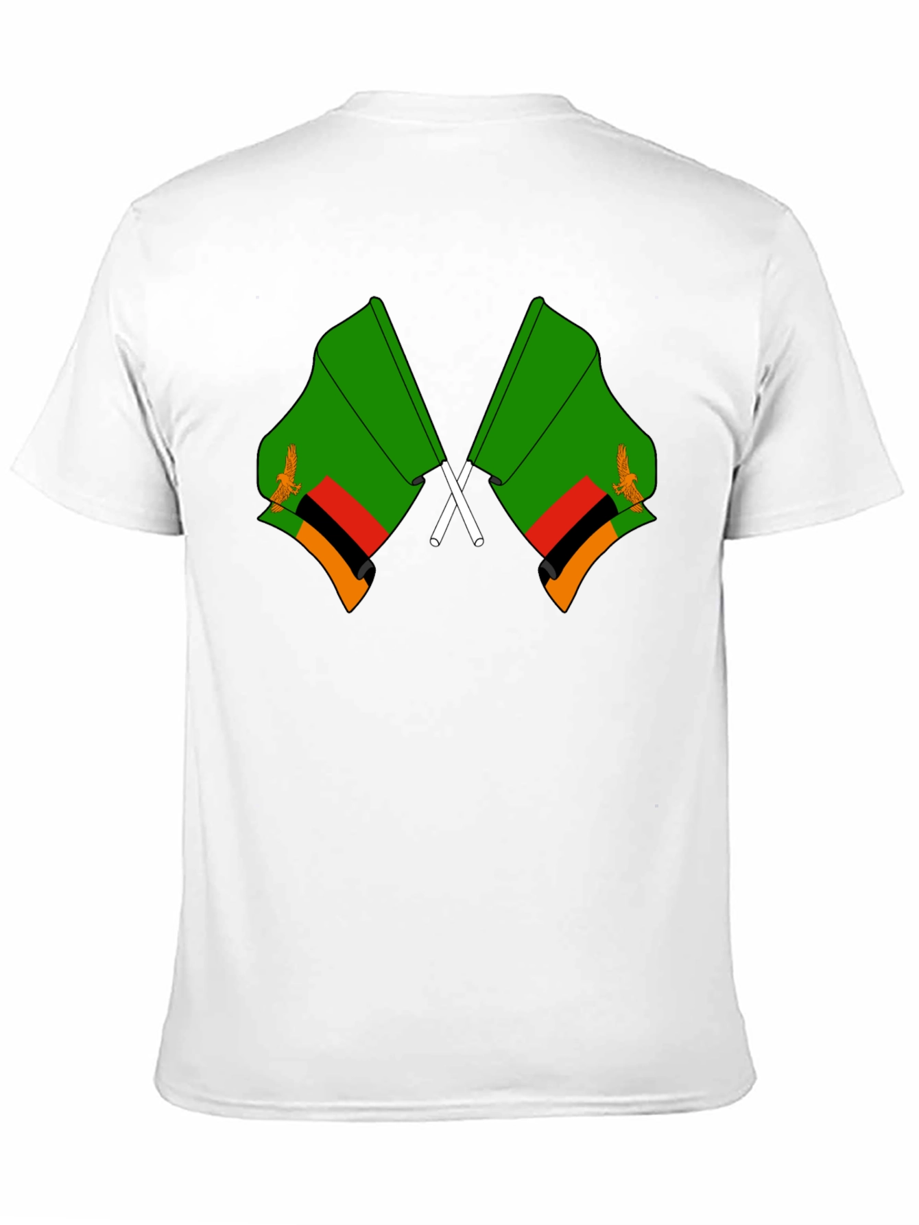 Zambia Flag T-Shirt - Black