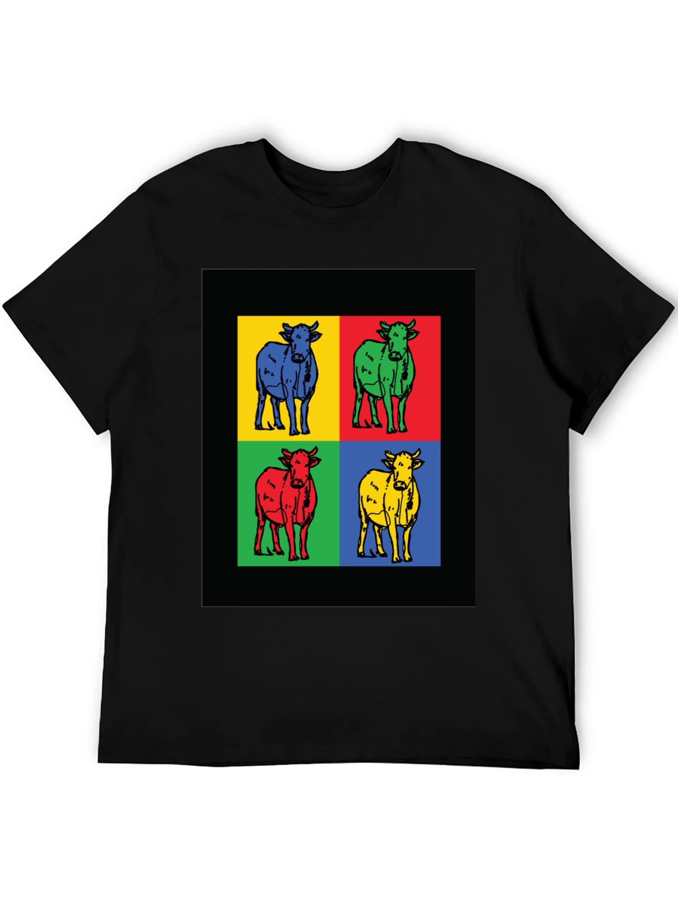 Pop Art Cow Graphic Tee - Modern Style