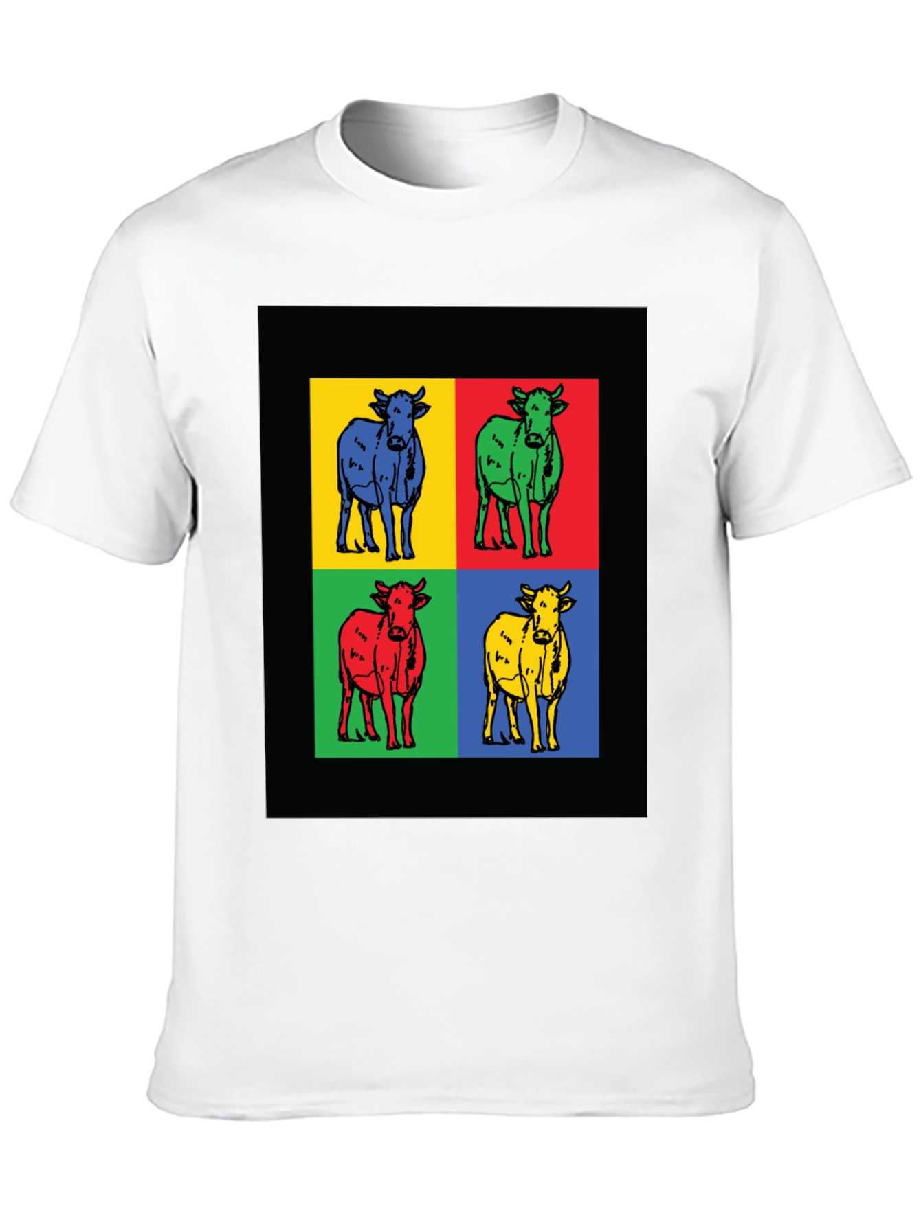 Pop Art Cow Graphic Tee - Modern Style