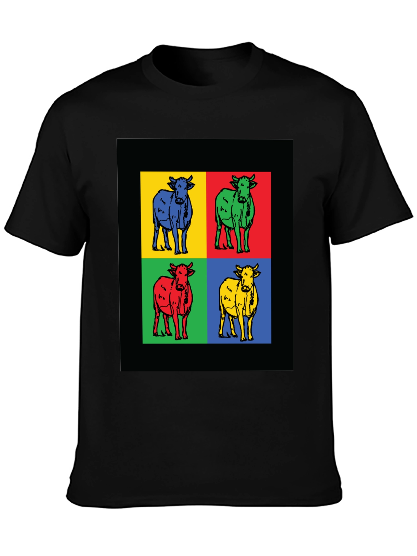 Pop Art Cow Graphic Tee - Modern Style