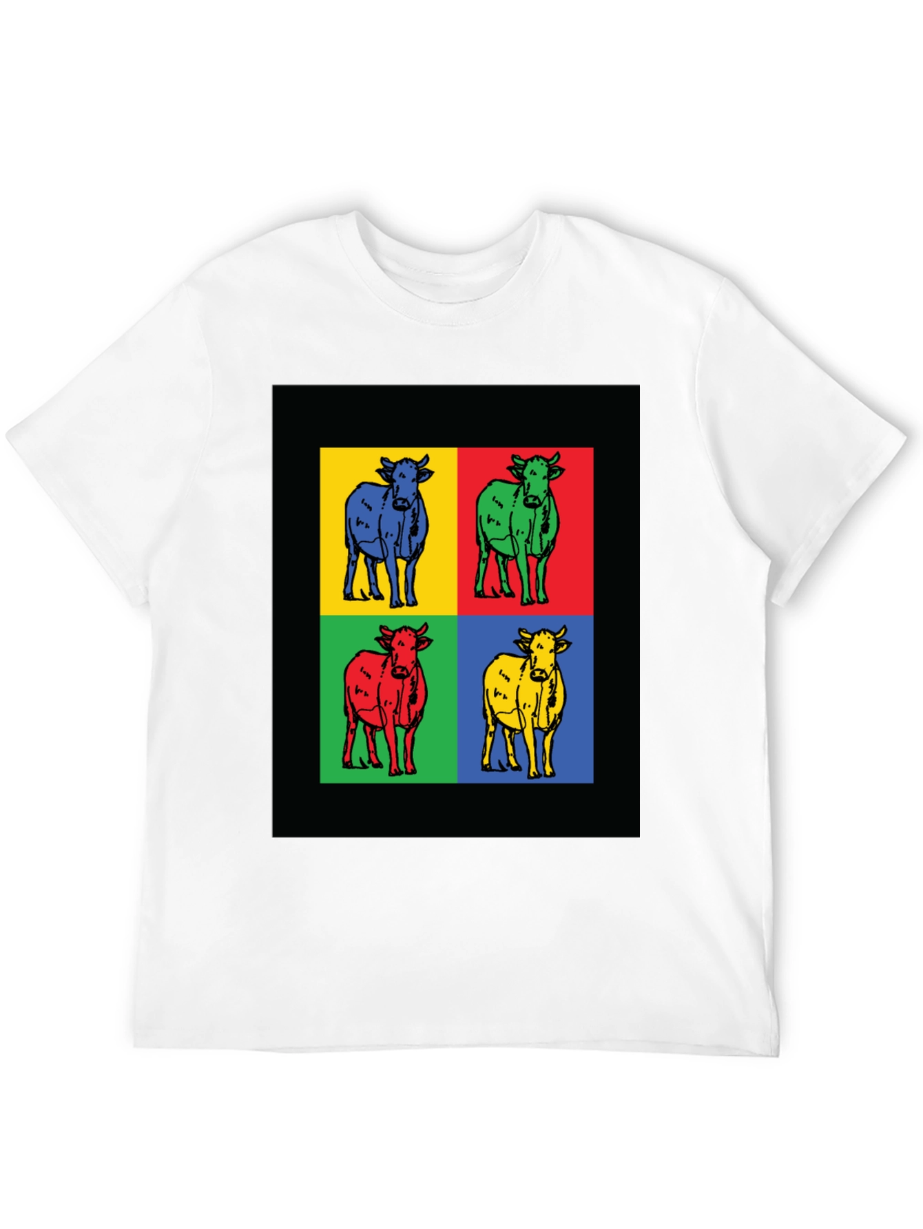 Pop Art Cow Graphic Tee - Modern Style
