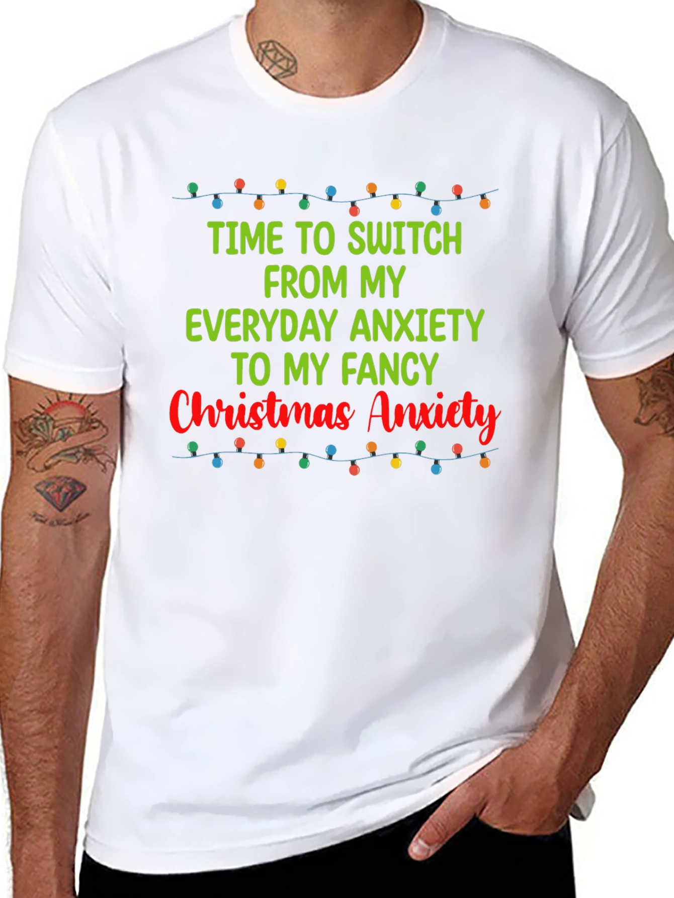 Funny Christmas Anxiety Graphic T-Shirt