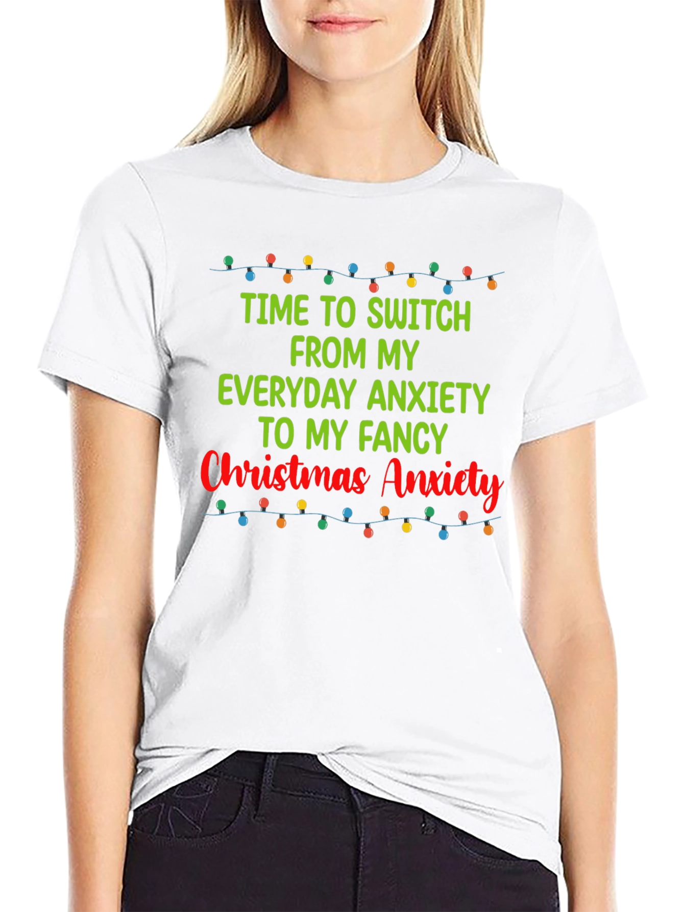 Funny Christmas Anxiety Graphic T-Shirt