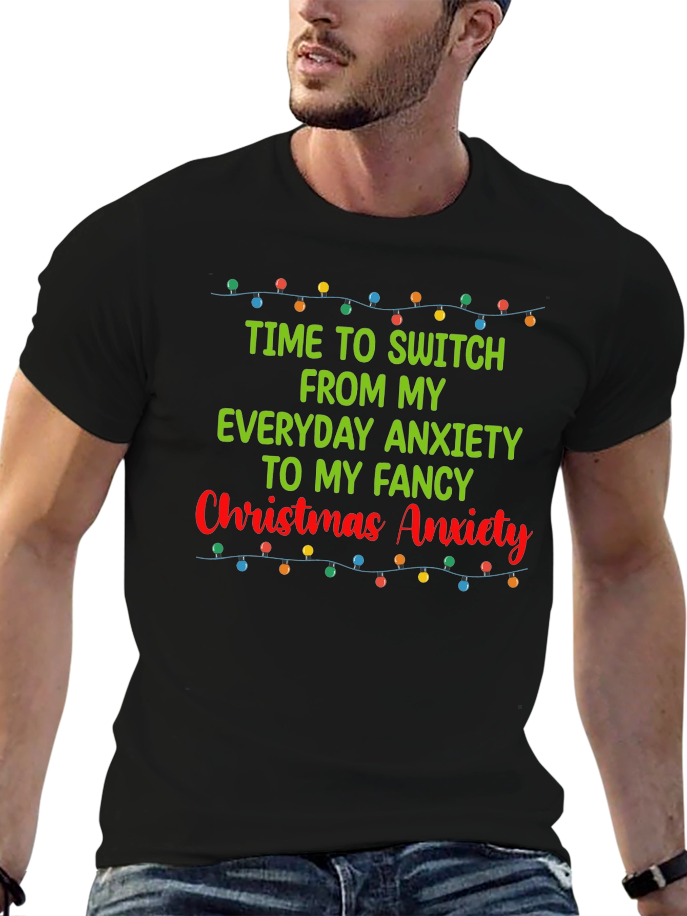 Funny Christmas Anxiety Graphic T-Shirt