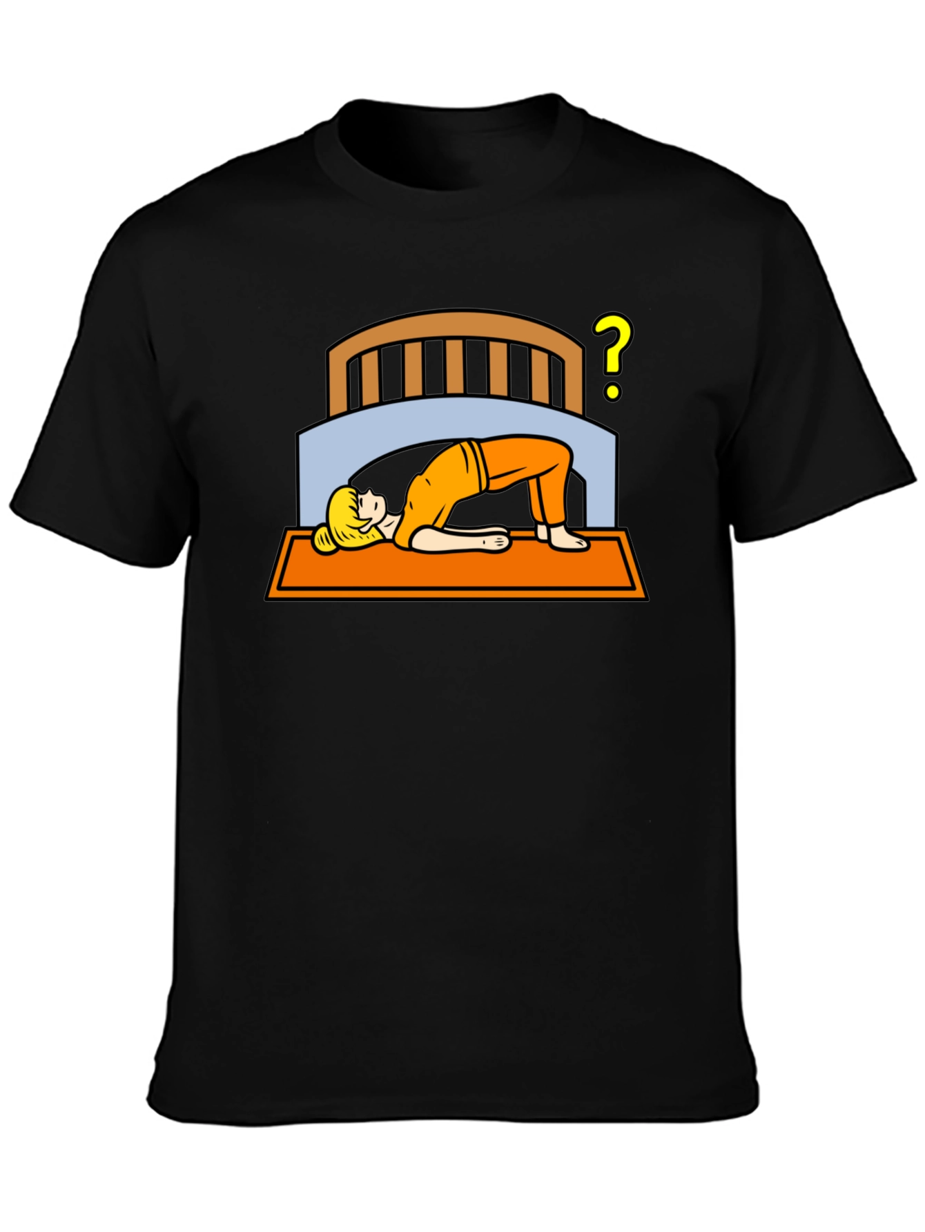 Yoga Under Bed? Black Graphic Tee