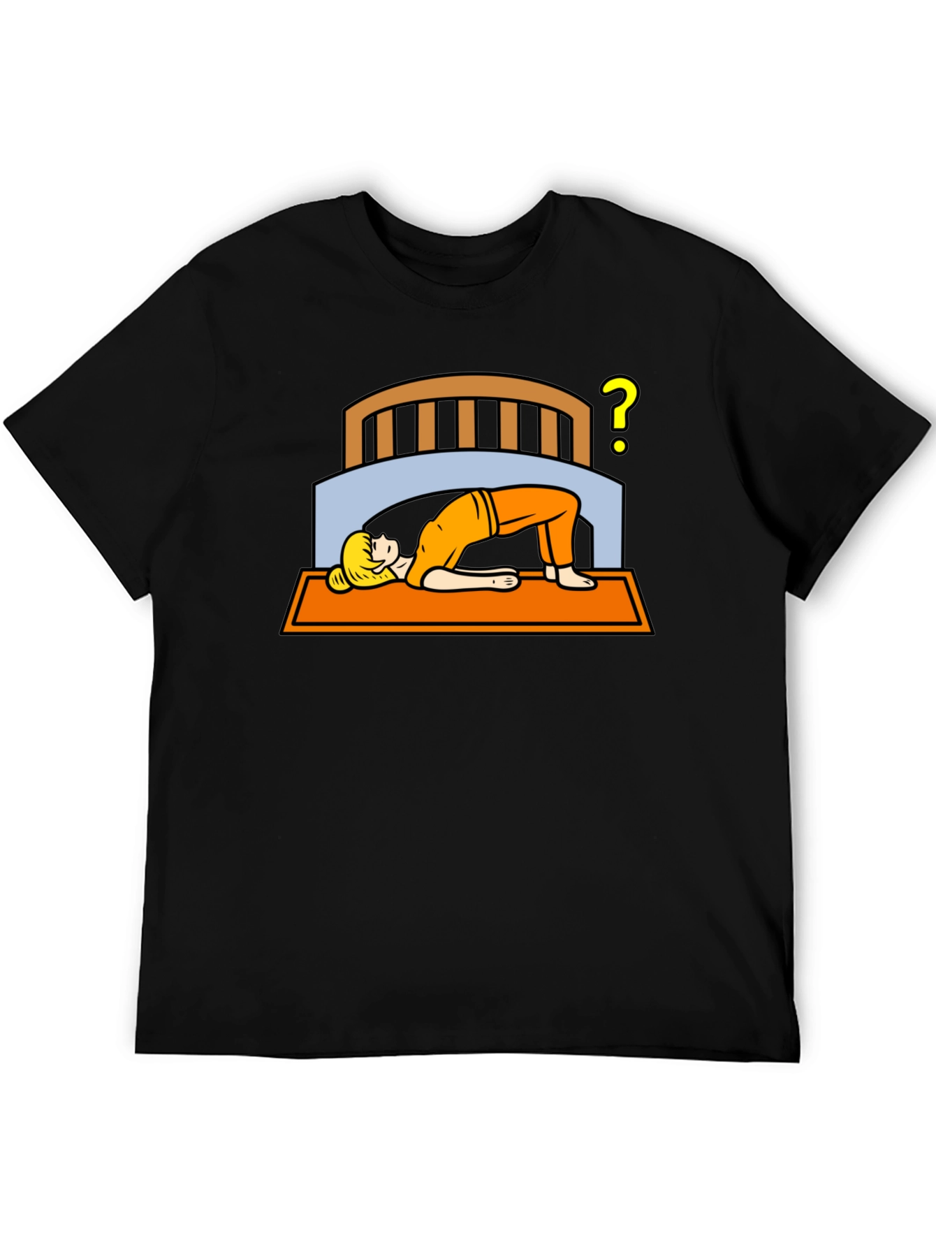 Yoga Under Bed? Black Graphic Tee