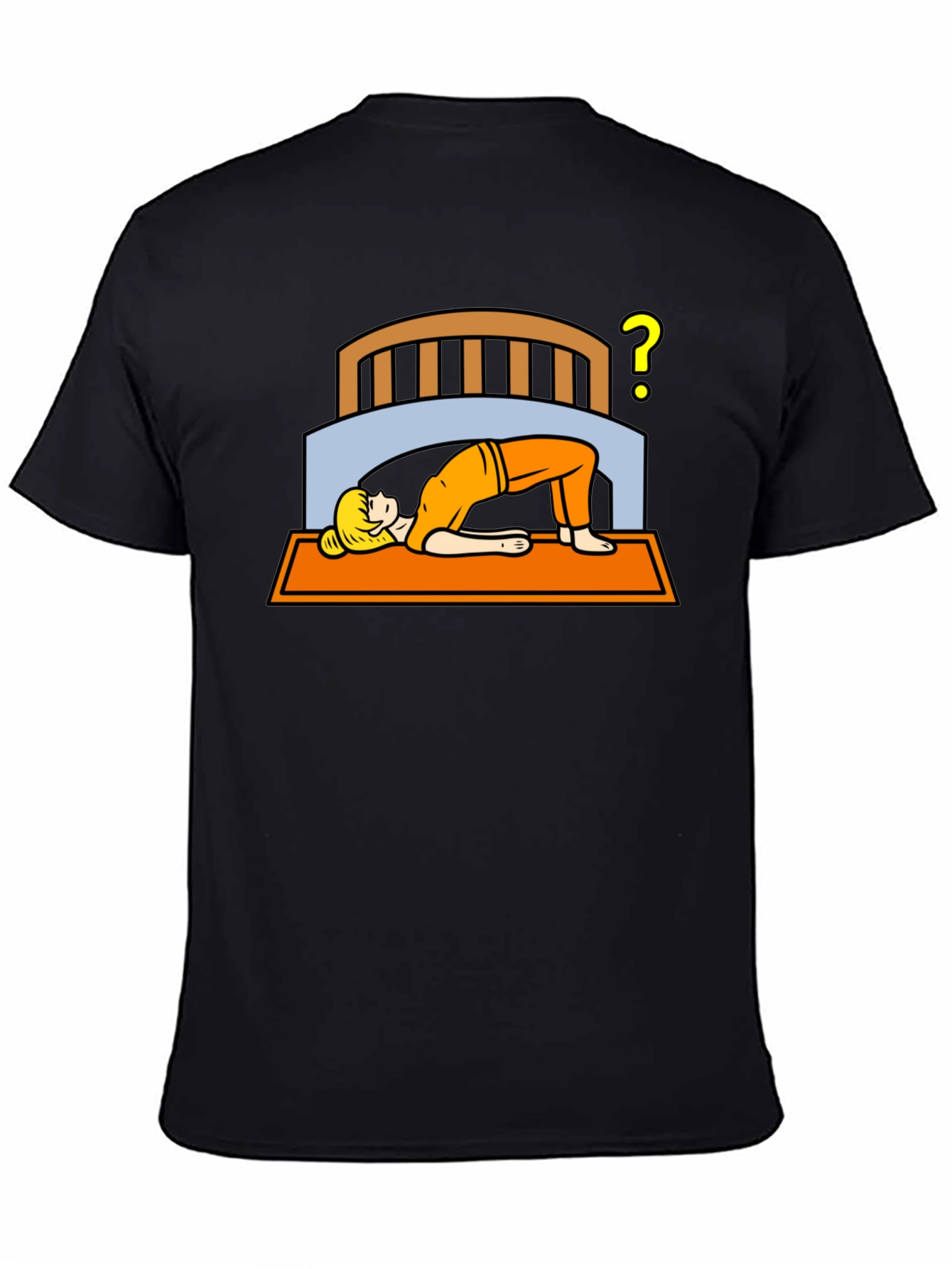 Yoga Under Bed? Black Graphic Tee