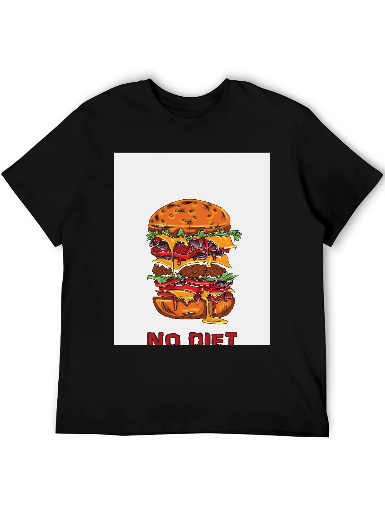 No Diet Burger Graphic Tee - Black