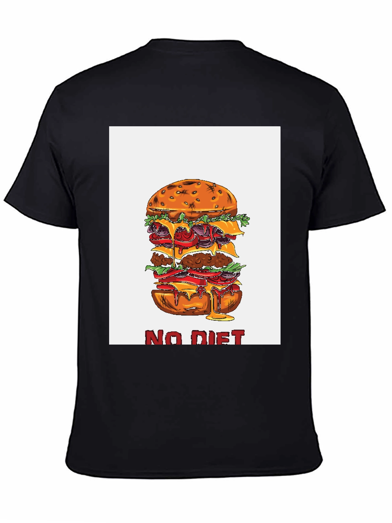 No Diet Burger Graphic Tee - Black