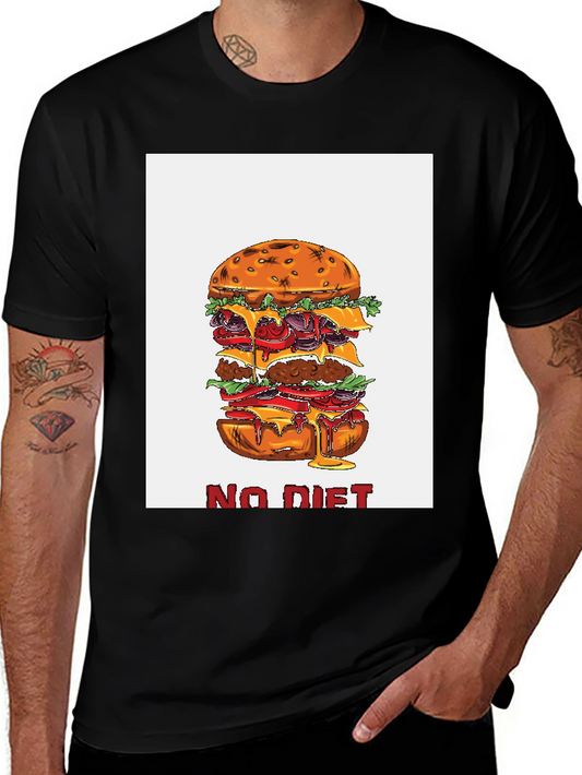 No Diet Burger Graphic Tee - Black